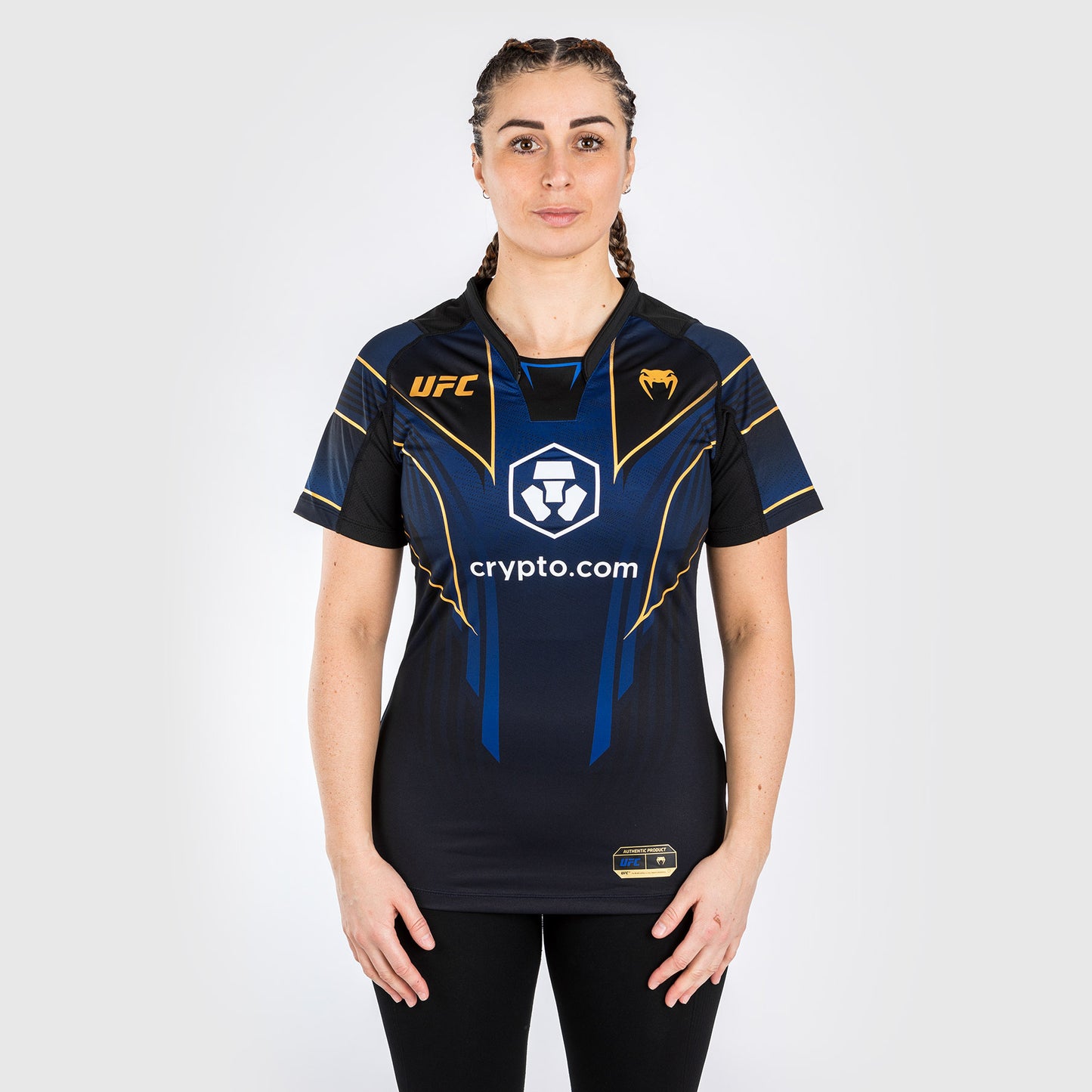 Camiseta UFC Venum personalizada Authentic Fight Night 2.0 para mujer - Midnight Edition - Champion