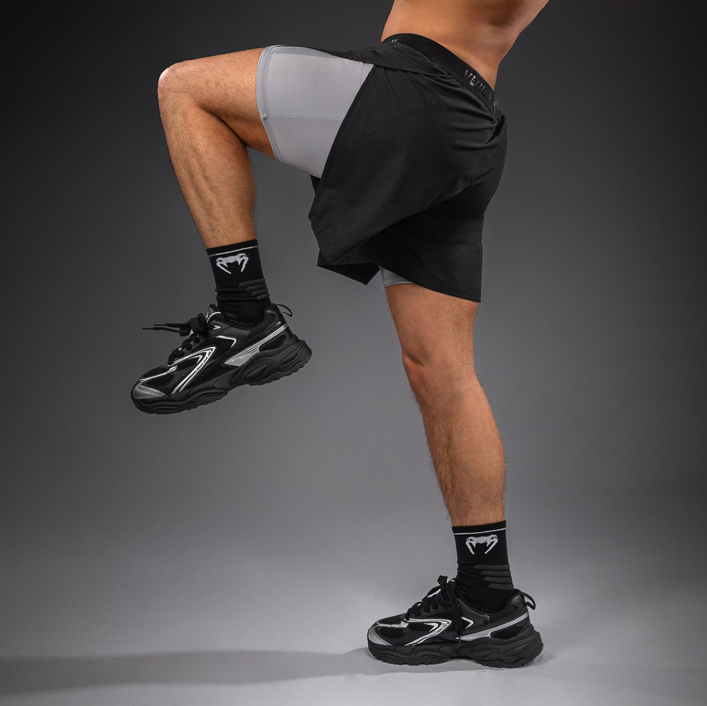 Pantalones cortos de entrenamiento híbridos Venum Lazer - Negro/Gris