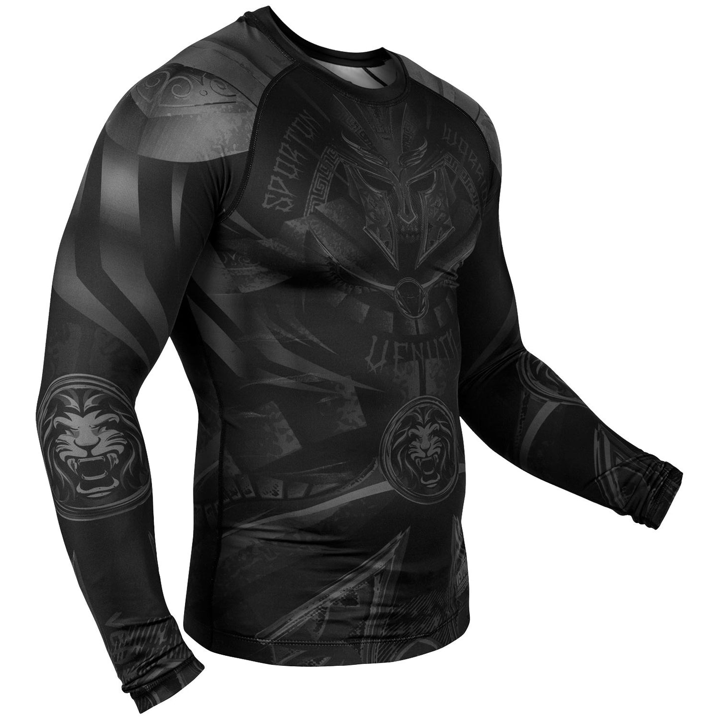 Rashguard Venum Gladiator 3.0  - Mangas Largas – Negro/Negro