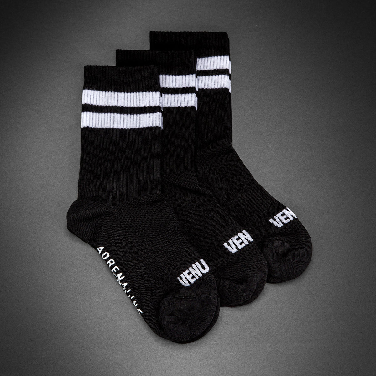 Venum Adrenaline Calcetines altos pack de 3 pares - Negro/Blanco