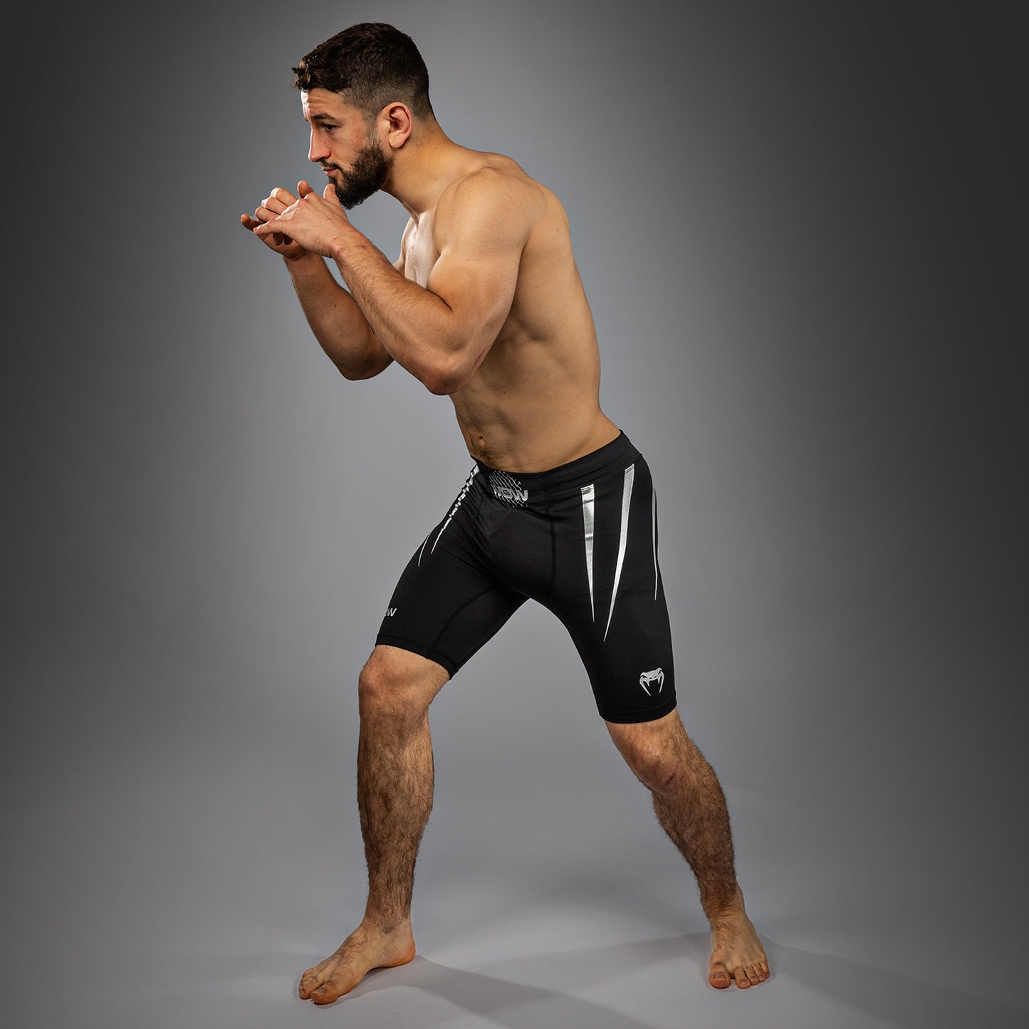 Venum x WOW FC Pantalones Vale Tudo para Hombre - Negro/Gris Plateado