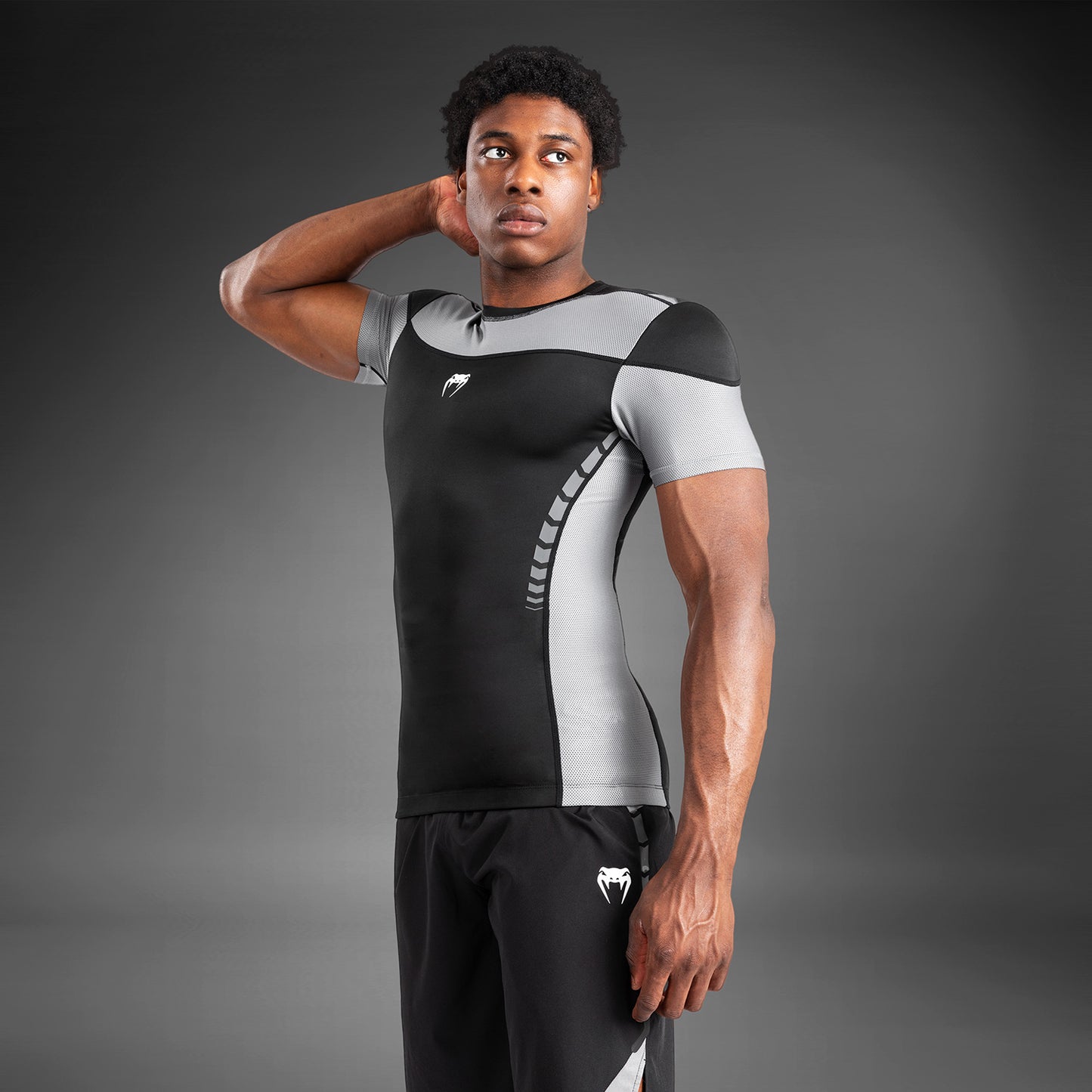 Venum Tempest Rashguard De Manga Corta para Hombre - Negro/Gris