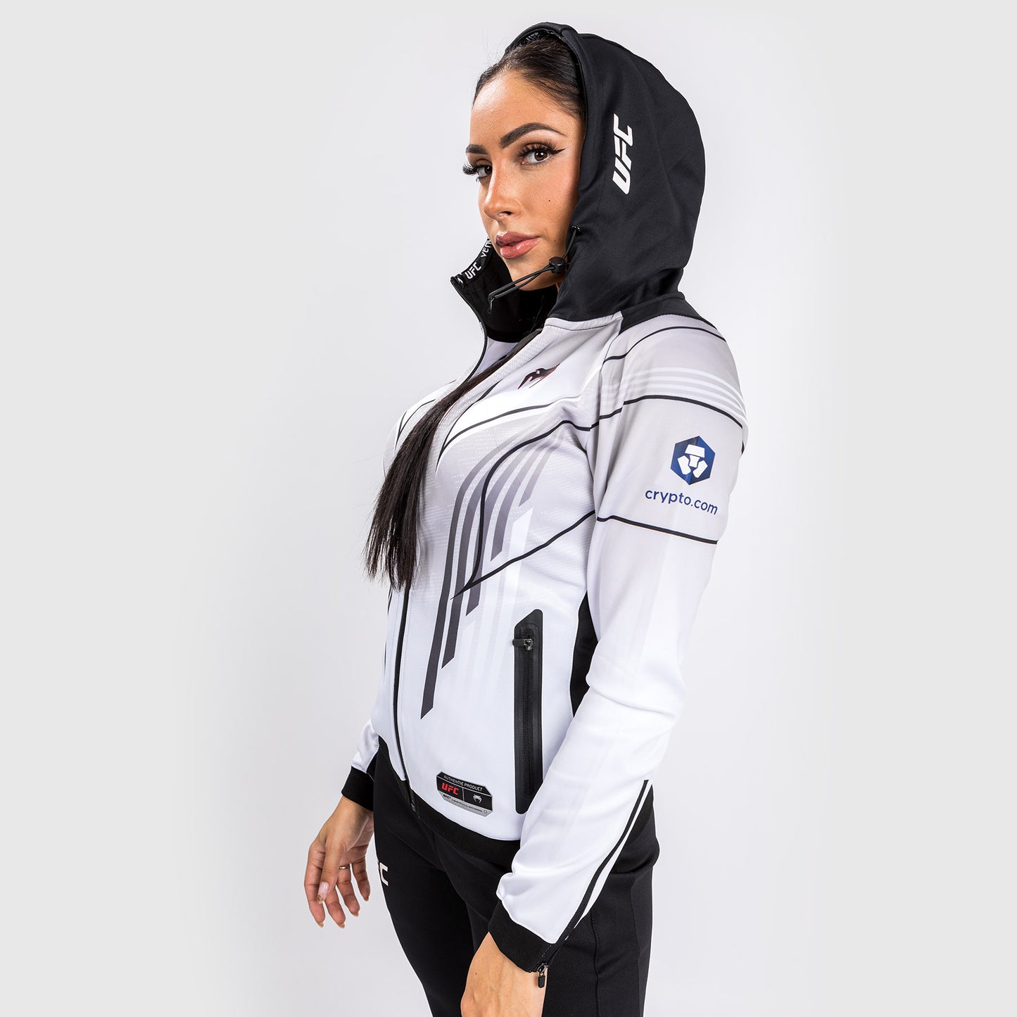 Sudadera con capucha UFC Venum Authentic Fight Night 2.0 para mujer - Blanco