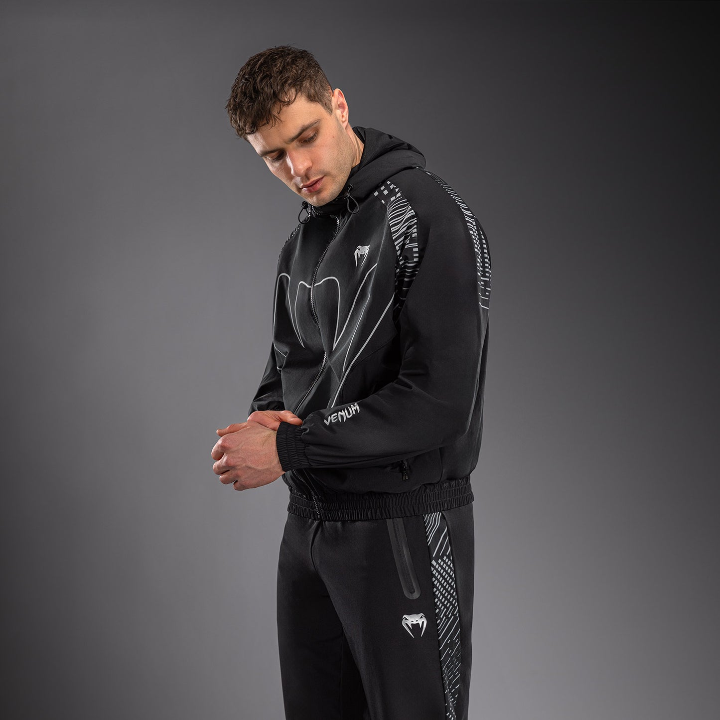 Venum Midnight Fury Chaquetas de Chándal – Negro/Gris/Plata