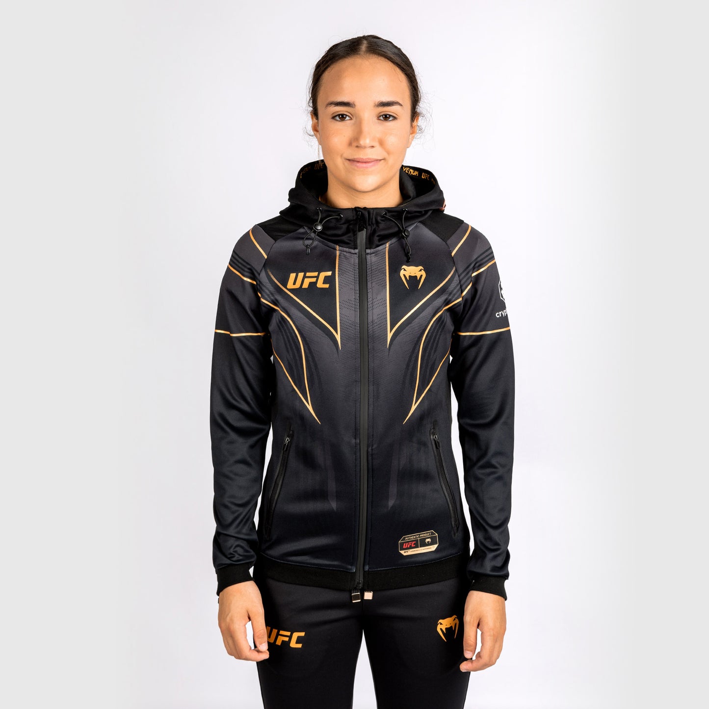 Sudadera con capucha personalizada UFC Venum Authentic Fight Night 2.0 para mujer - Champion