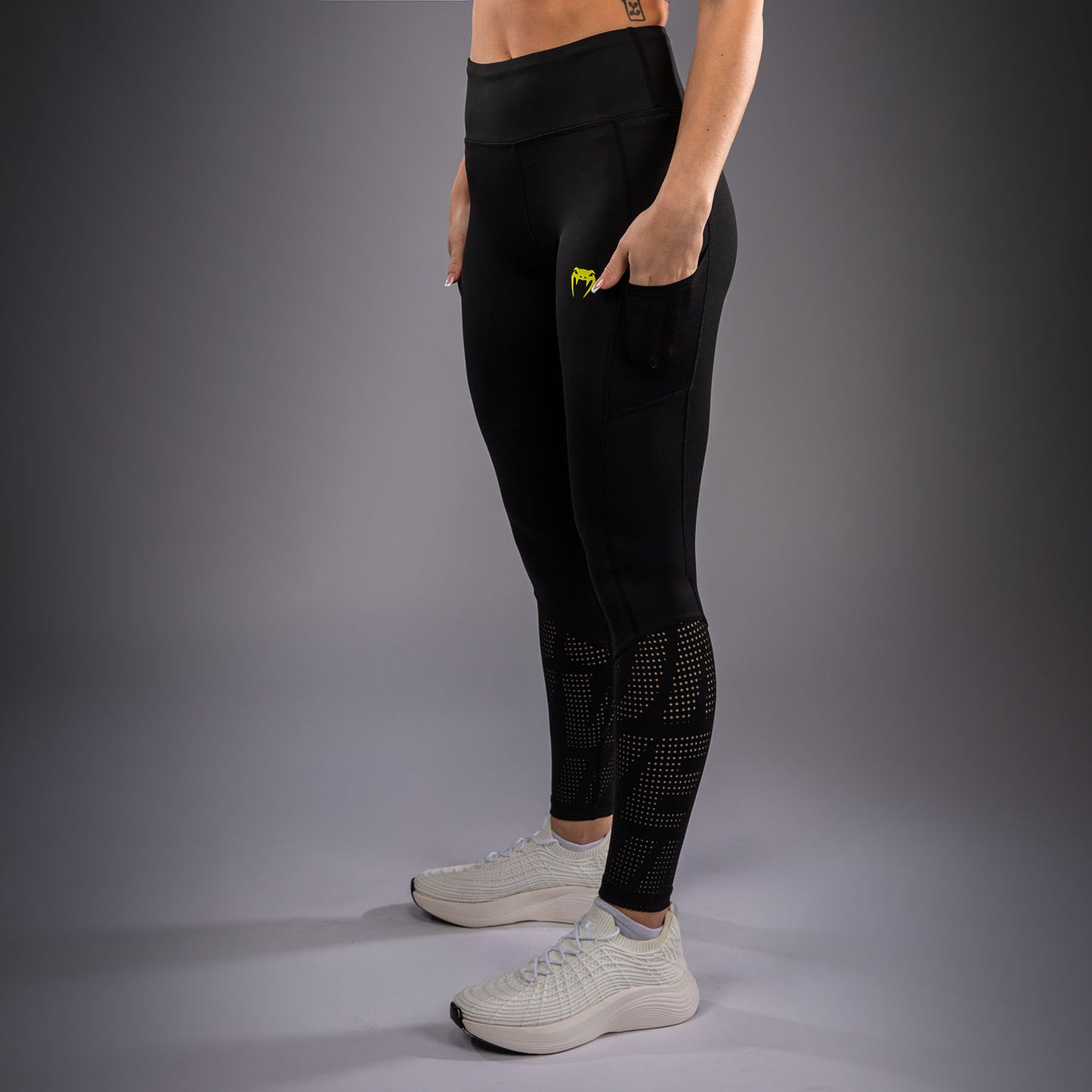 Venum Lazer Leggings Para Mujer - Negro/Amarillo