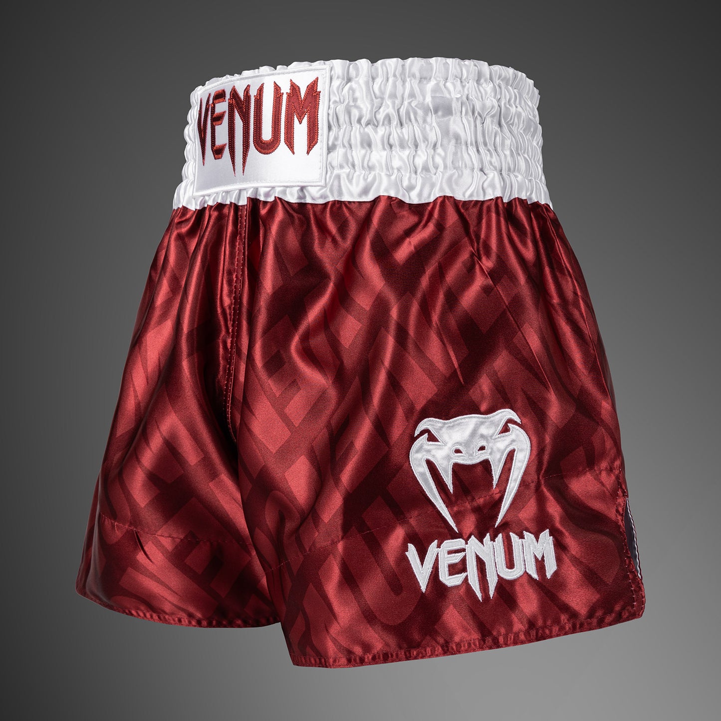 Venum Contender XT Pantalones Cortos Muay Thai – Rojo Cereza/Blanco
