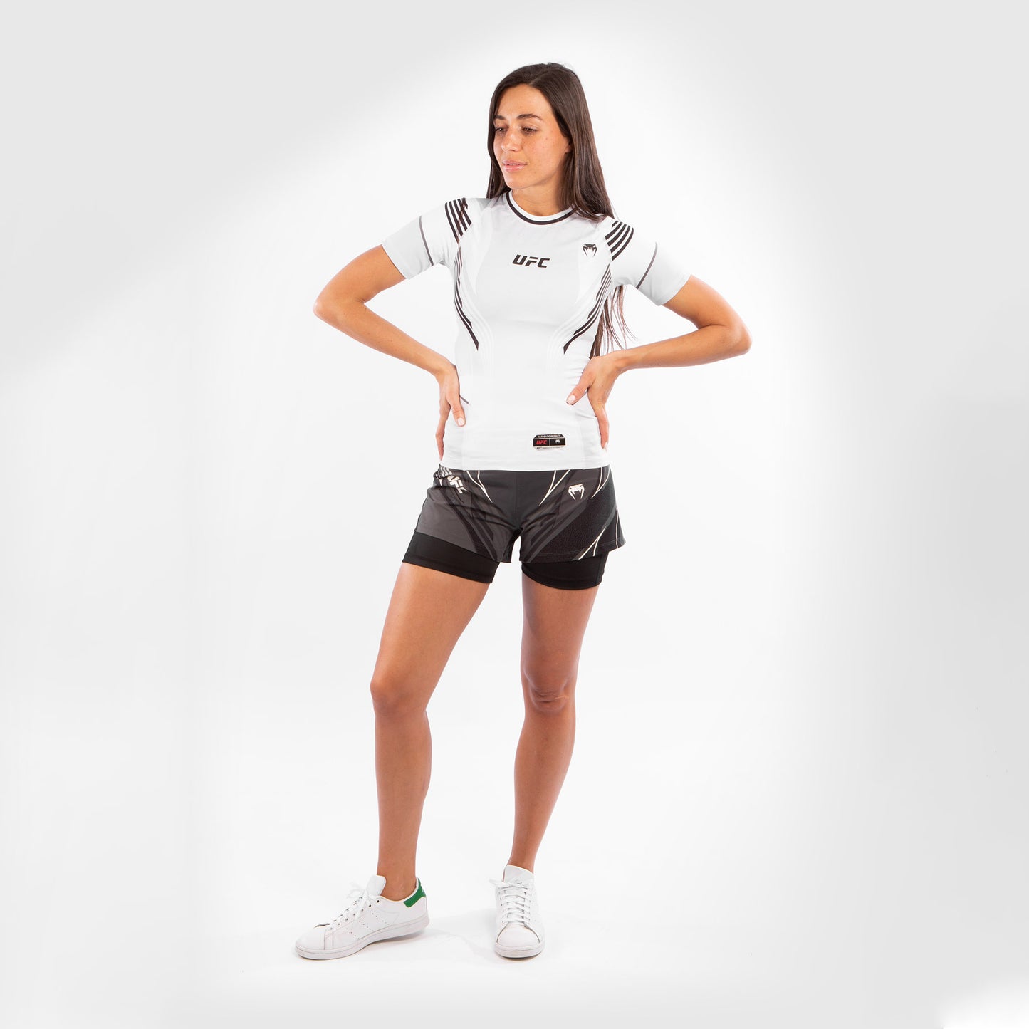 Camiseta De Compresión Para Mujer UFC Venum Authentic Fight Night - Blanco