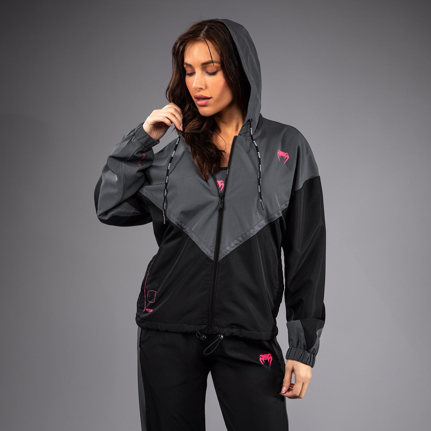 Venum Tactical XT Chaqueta de chándal para mujer - Negra/Gris Tormenta
