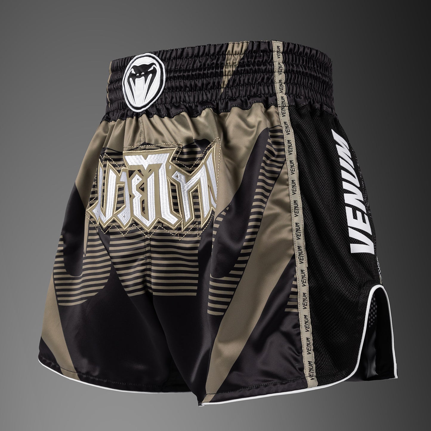 Venum Adrenaline Pantalones Cortos Muay Thai – Negro/Arena