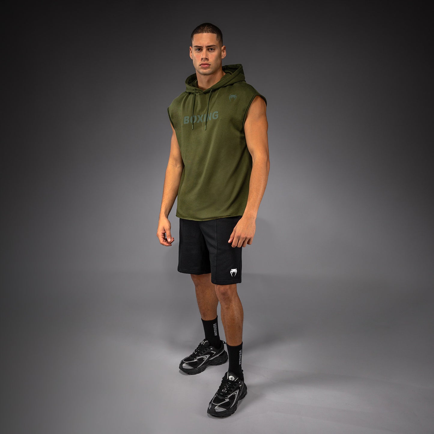 Venum Boxing VT Sudadera con Capucha Sin Mangas – Verde Militar
