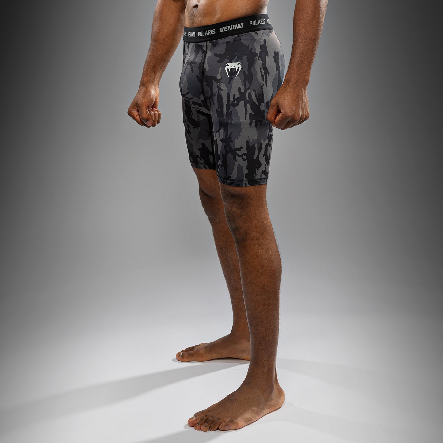 Venum x Polaris Vale Tudo Shorts - Negro/Gris Tormenta