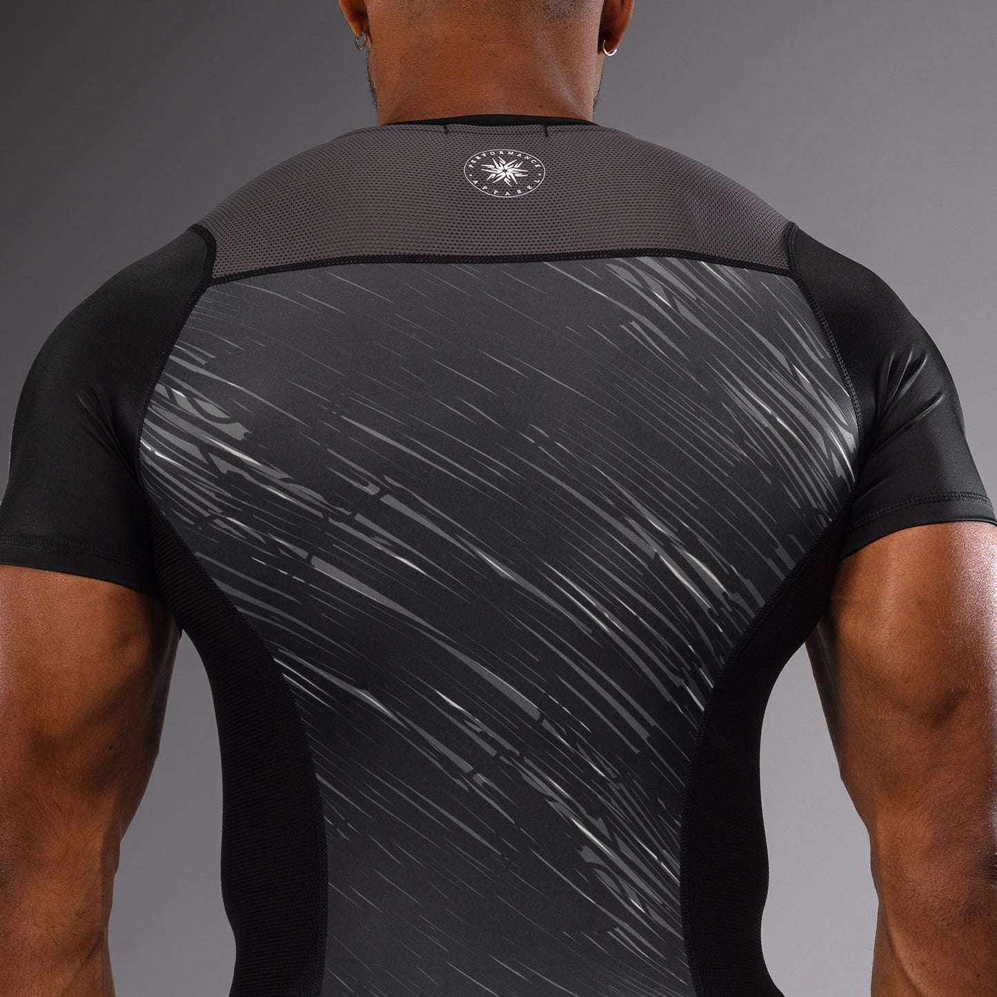 Venum Rapid Rashguard de Manga Corta - Negro/Gris Tormenta