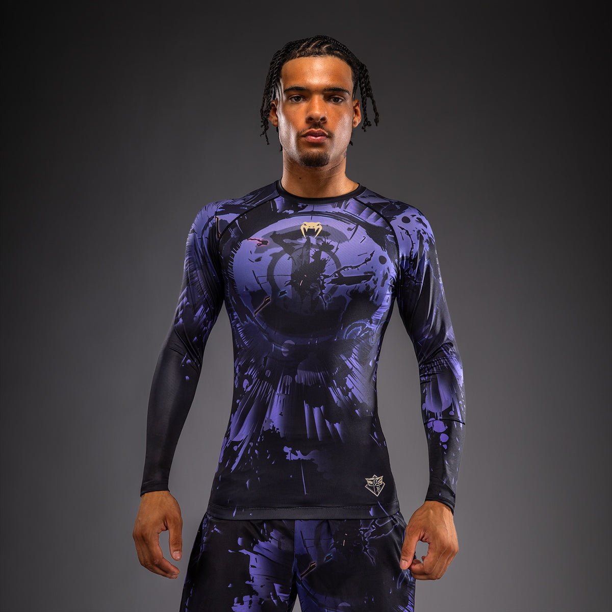 Jujutsu Kaisen x Venum Gojo Rashguard Manga Larga – Morado