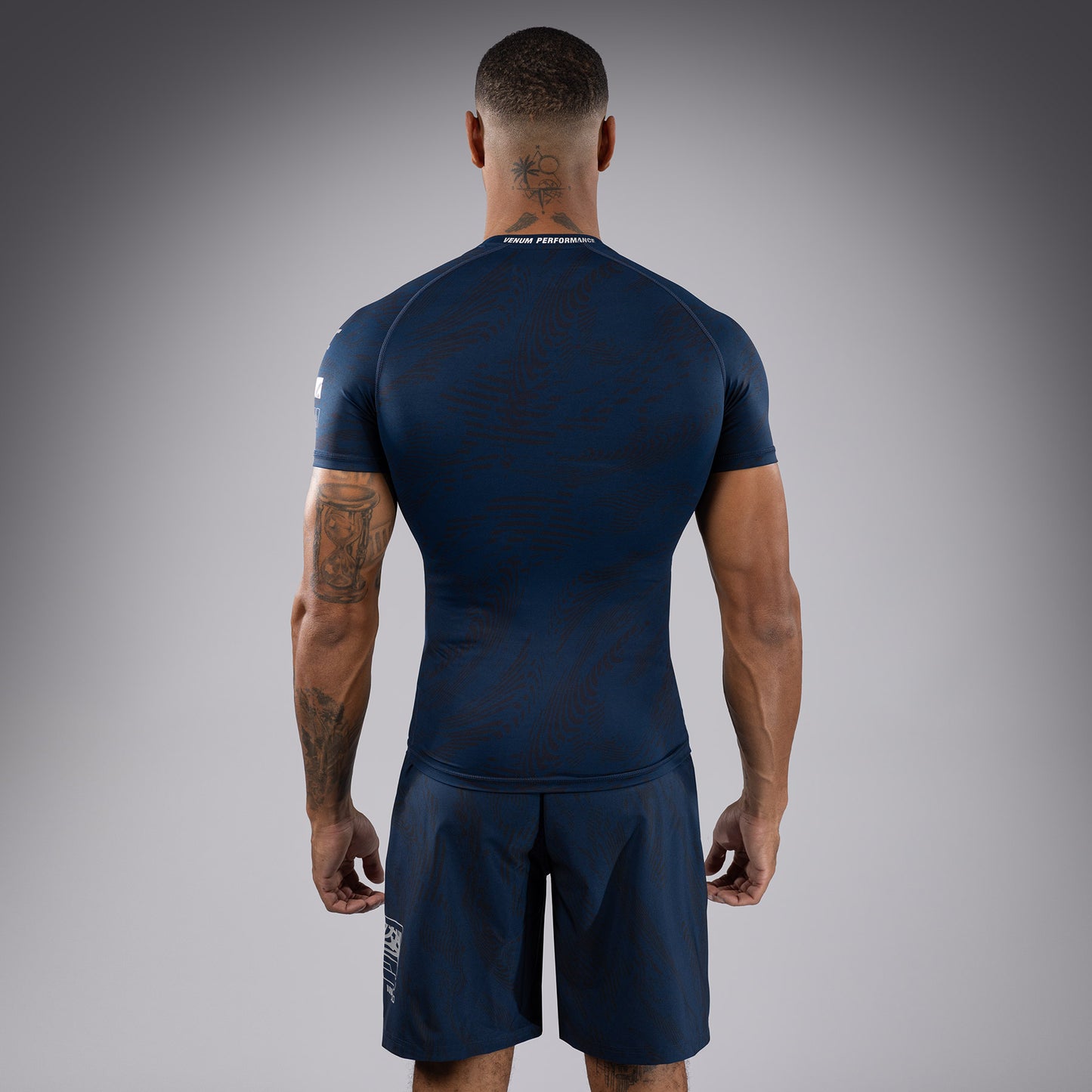 UFC Fusion by Venum Fight Week Rashguard de Manga Corta de Rendimiento para Hombre - Azul oceánico