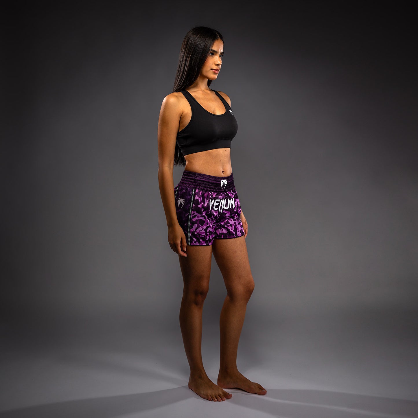 Venum Iris Pantalones Cortos de Muay Thai - Ciruela/Rosa