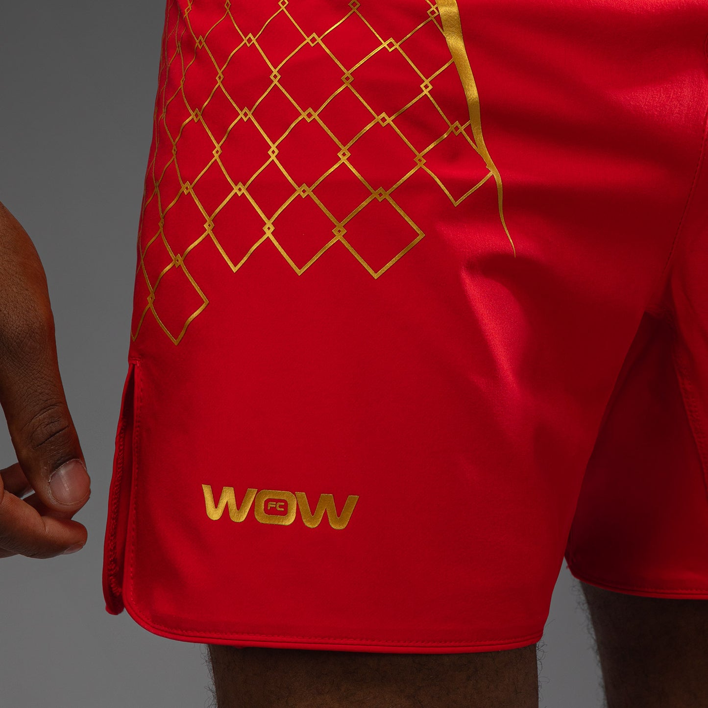 Venum x WOW FC Pantalones de Lucha para Hombre - Fury Rojo/Oro