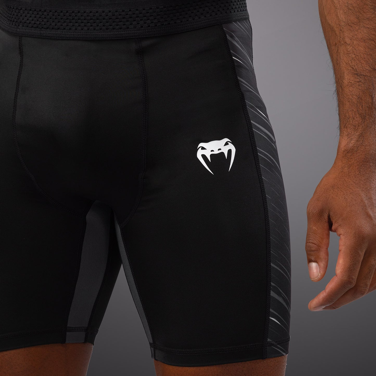 Venum Rapid Pantalones Cortos Vale Tudo - Negro/Gris Tormenta