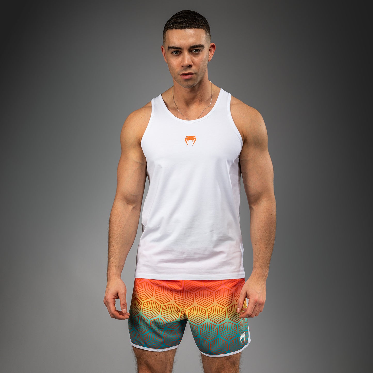 Venum Echo Tank Top - Blanco/Naranja Atardecer