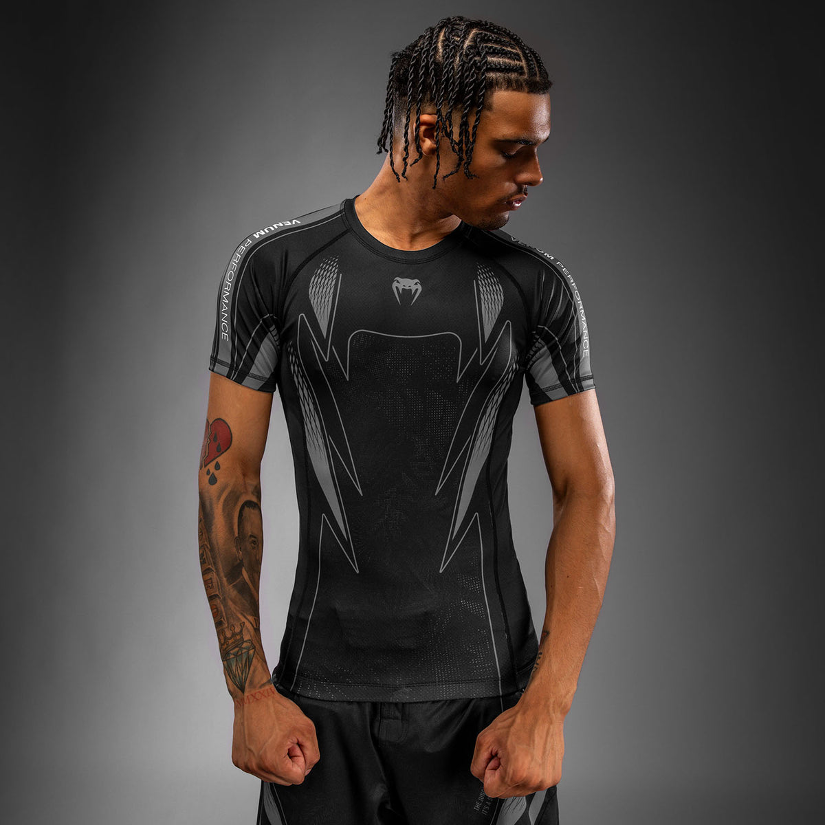 Venum Amazonia Reborn Camiseta de compresión de manga corta - Negro/Gris