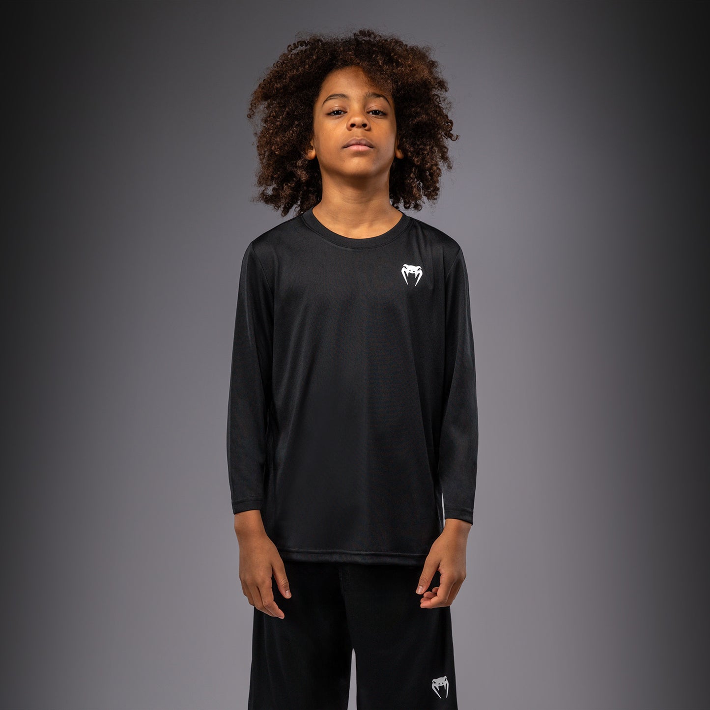 Venum Lineup Camiseta de Manga Larga para Niños - Negro/Blanco
