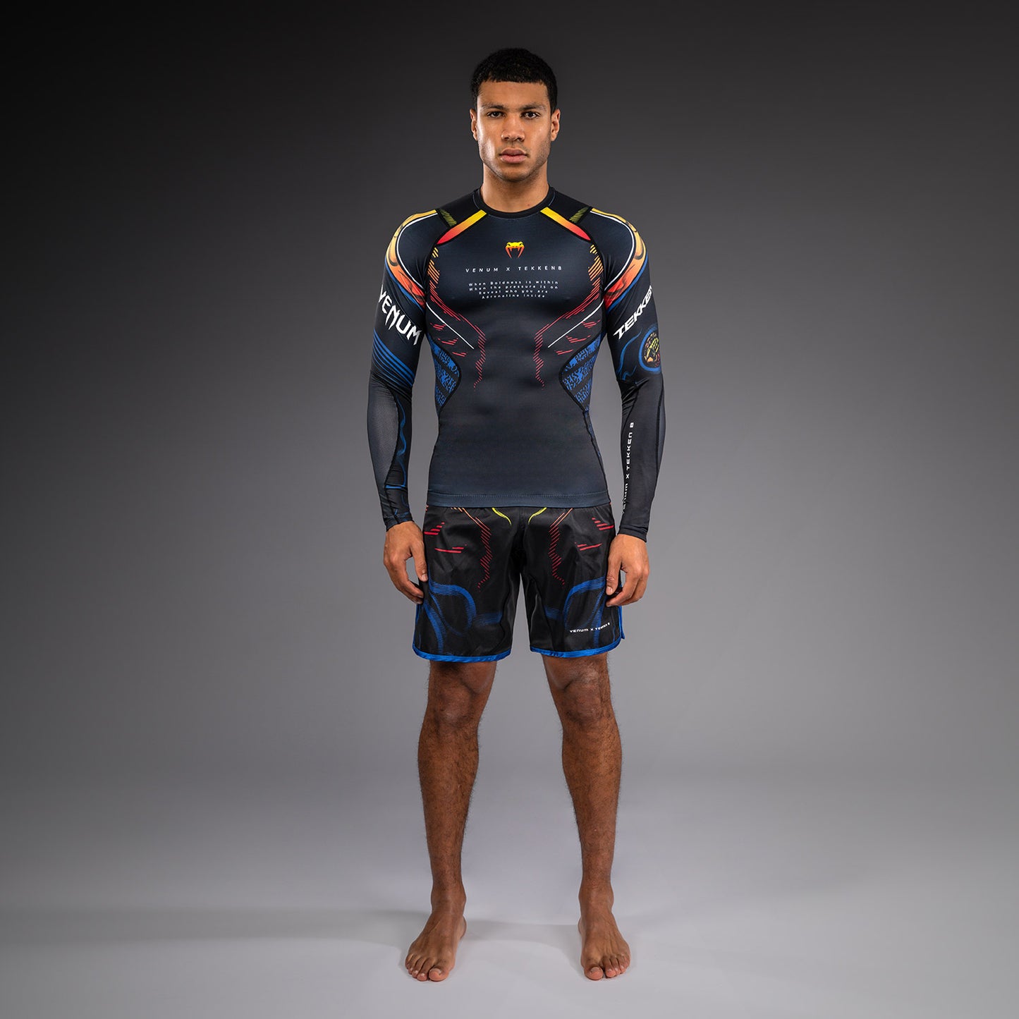 Venum x TEKKEN 8 Rashguard Manga Larga Yoshimitsu - Negro/Naranja