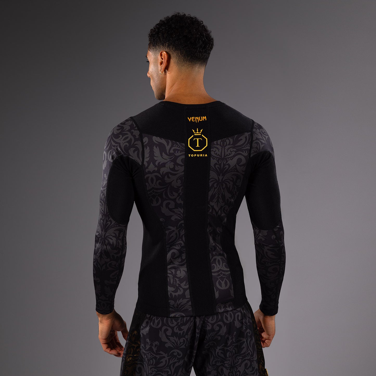 Venum x Topuria Unmatched Edition Camiseta de Manga Larga Rashguard - Negro/Dorado