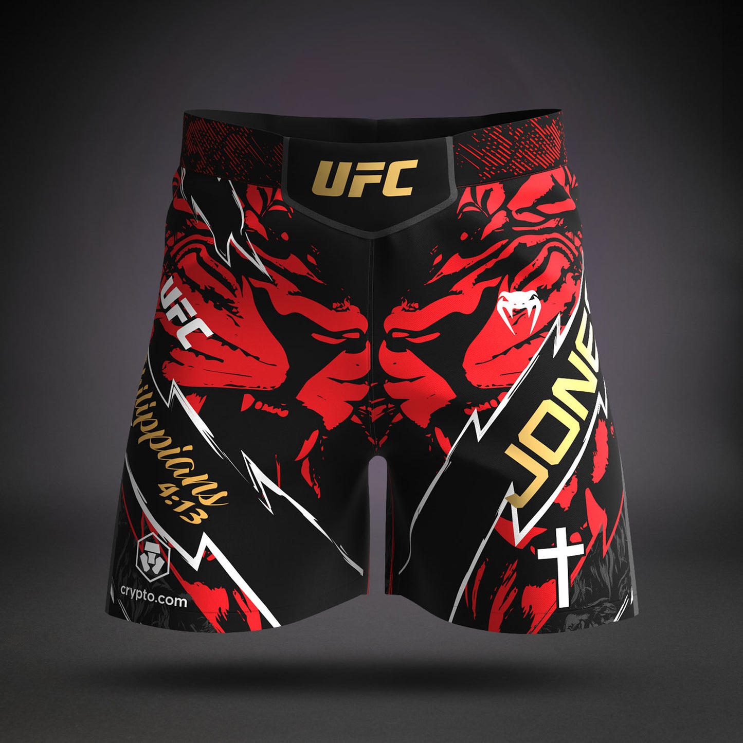 UFC Unrivaled by Venum Jon Jones Pantalones Cortos de Lucha para Hombres - Rojo