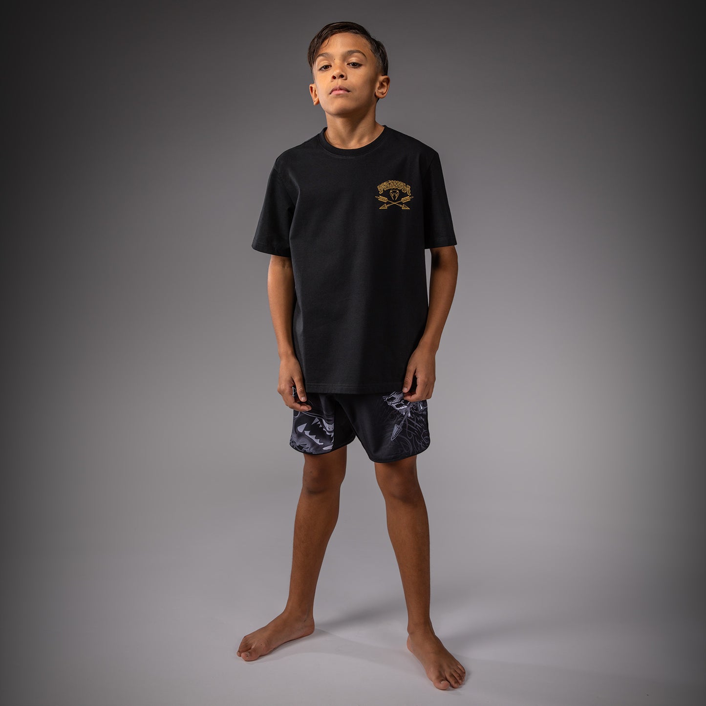Venum Wolf Atak Camiseta Para Niños – Negro/Gris
