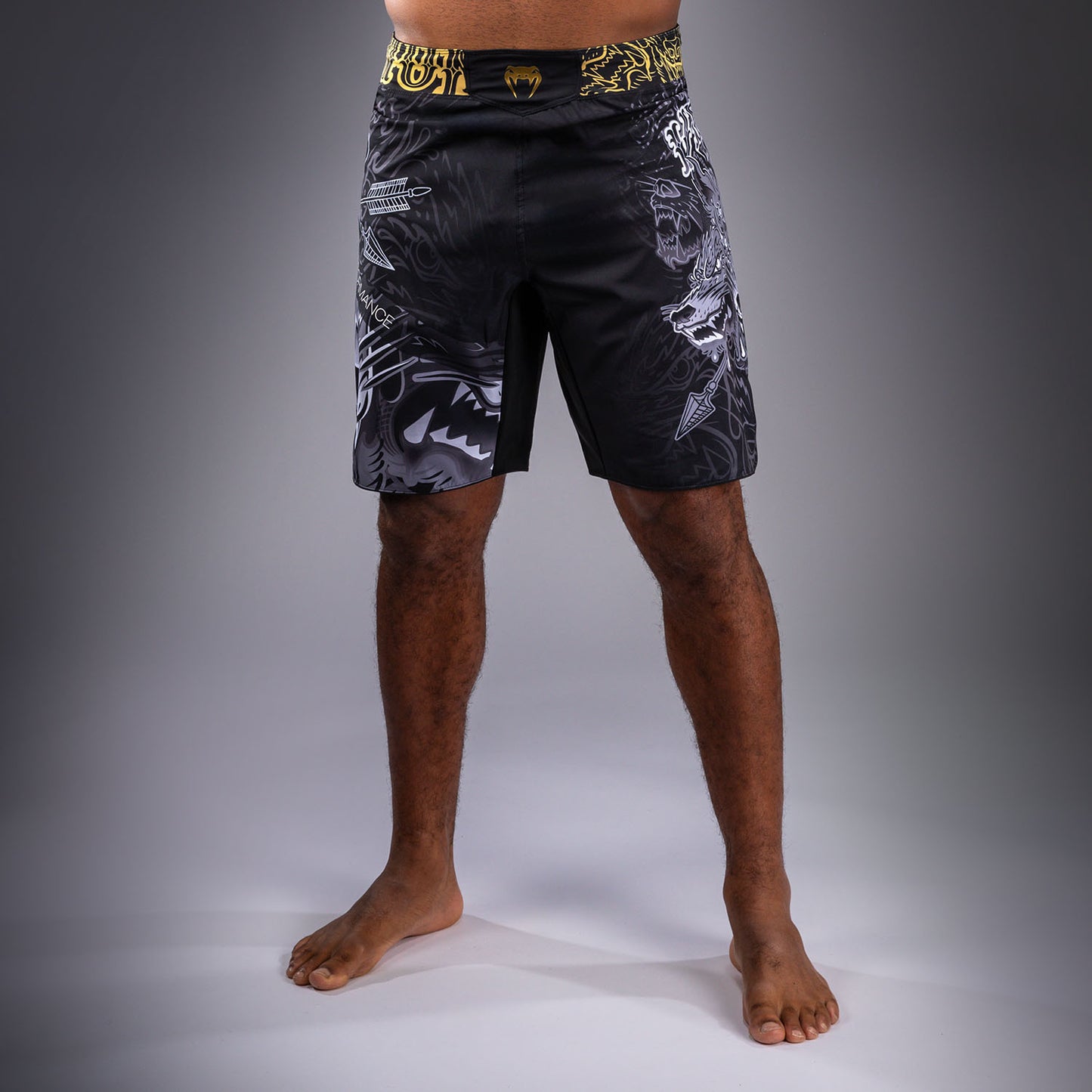 Venum Wolf Atak Short de Combate – Negro/Gris
