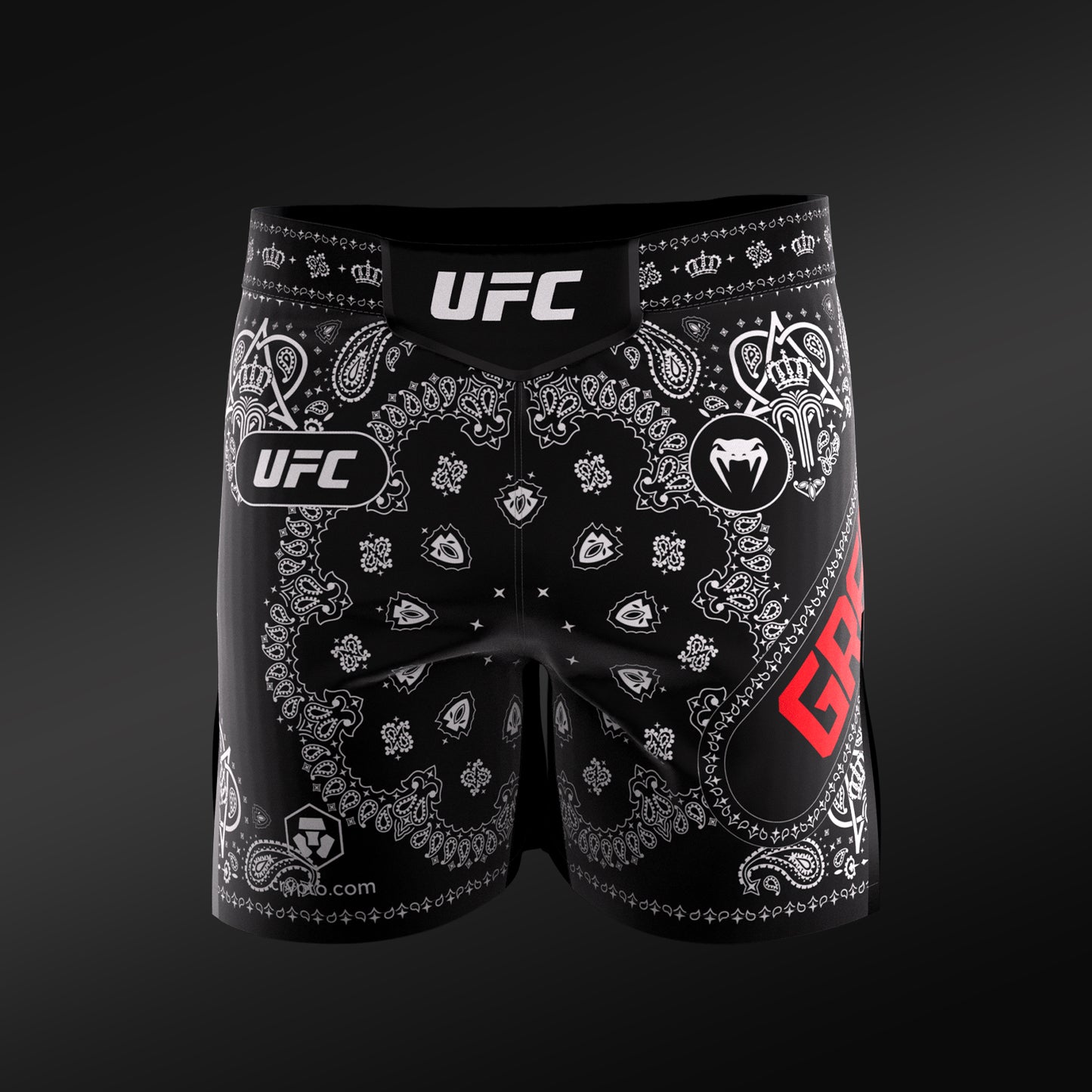 UFC Adrenaline Unrivaled by Venum King Green Pantalones cortos de vale tudo para hombre - Negro