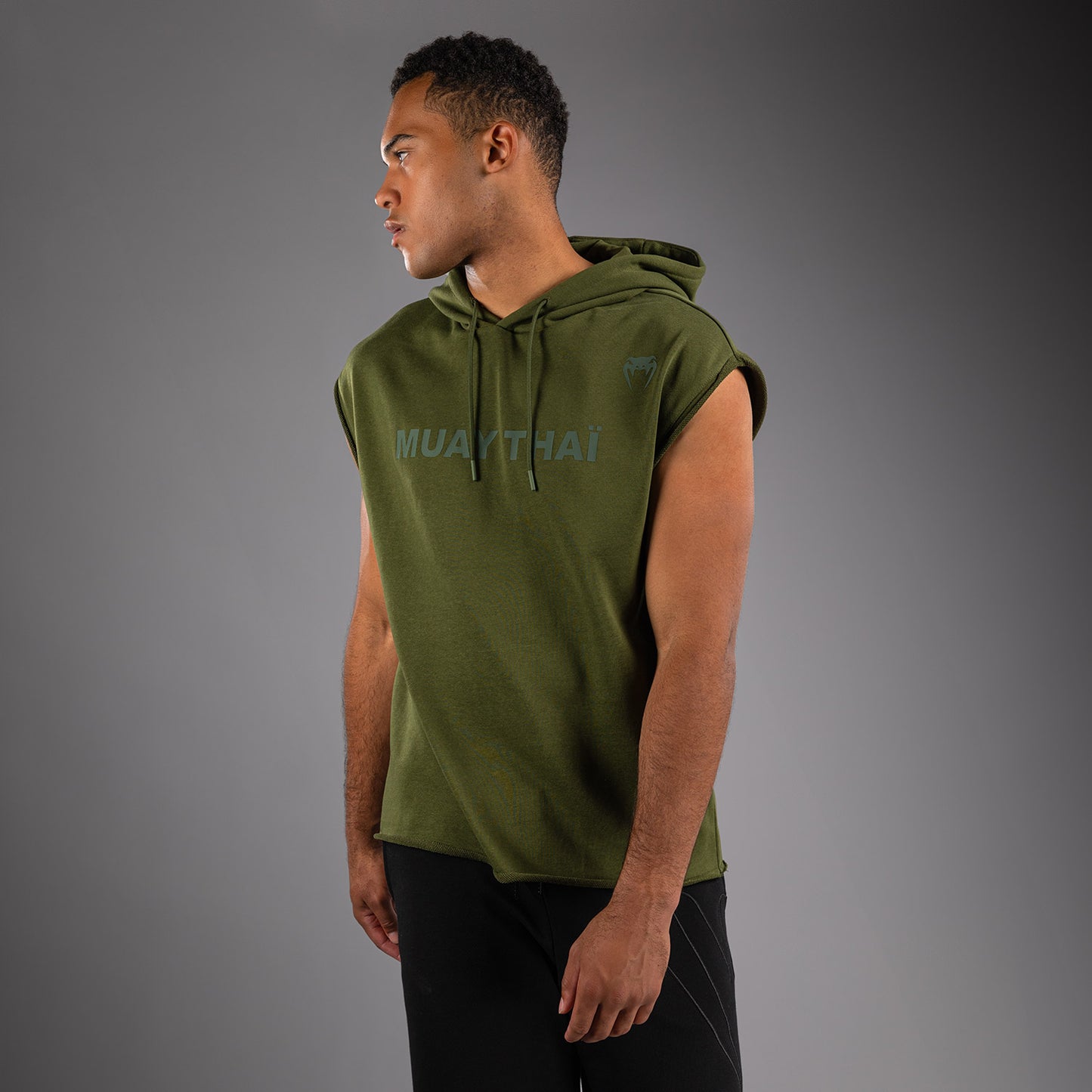 Venum Muay Thai VT Sudadera con Capucha Sin Mangas – Verde Militar