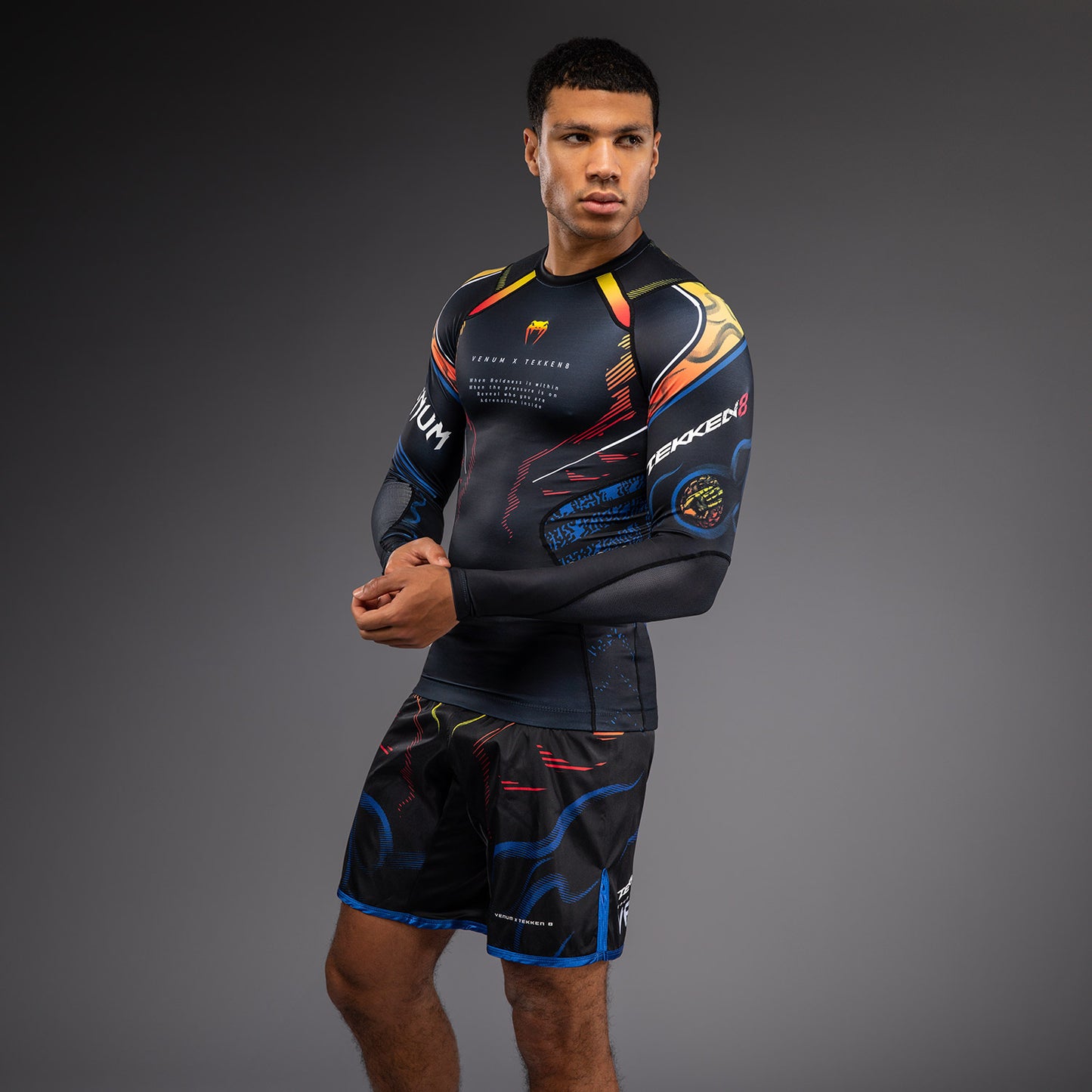 Venum x TEKKEN 8 Rashguard Manga Larga Yoshimitsu - Negro/Naranja