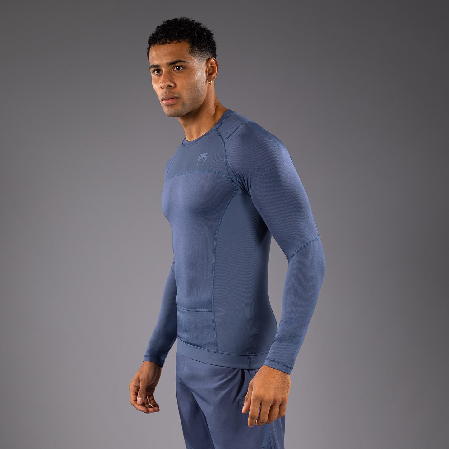 Venum G-Fit Air Rashguard de Manga Larga para Hombre - Azul Niebla