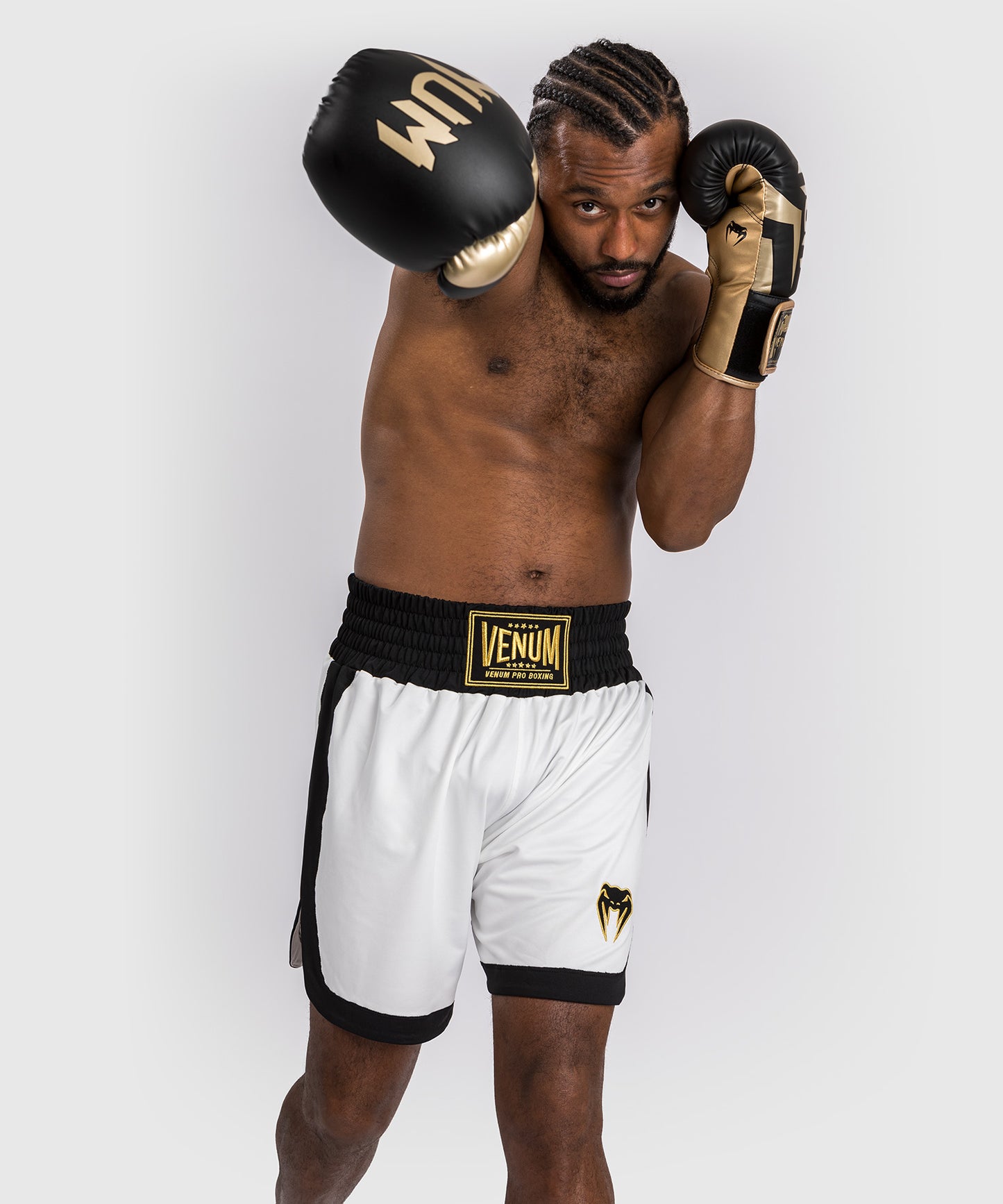 Venum Classic Boxing Shorts - Blanco/Negro
