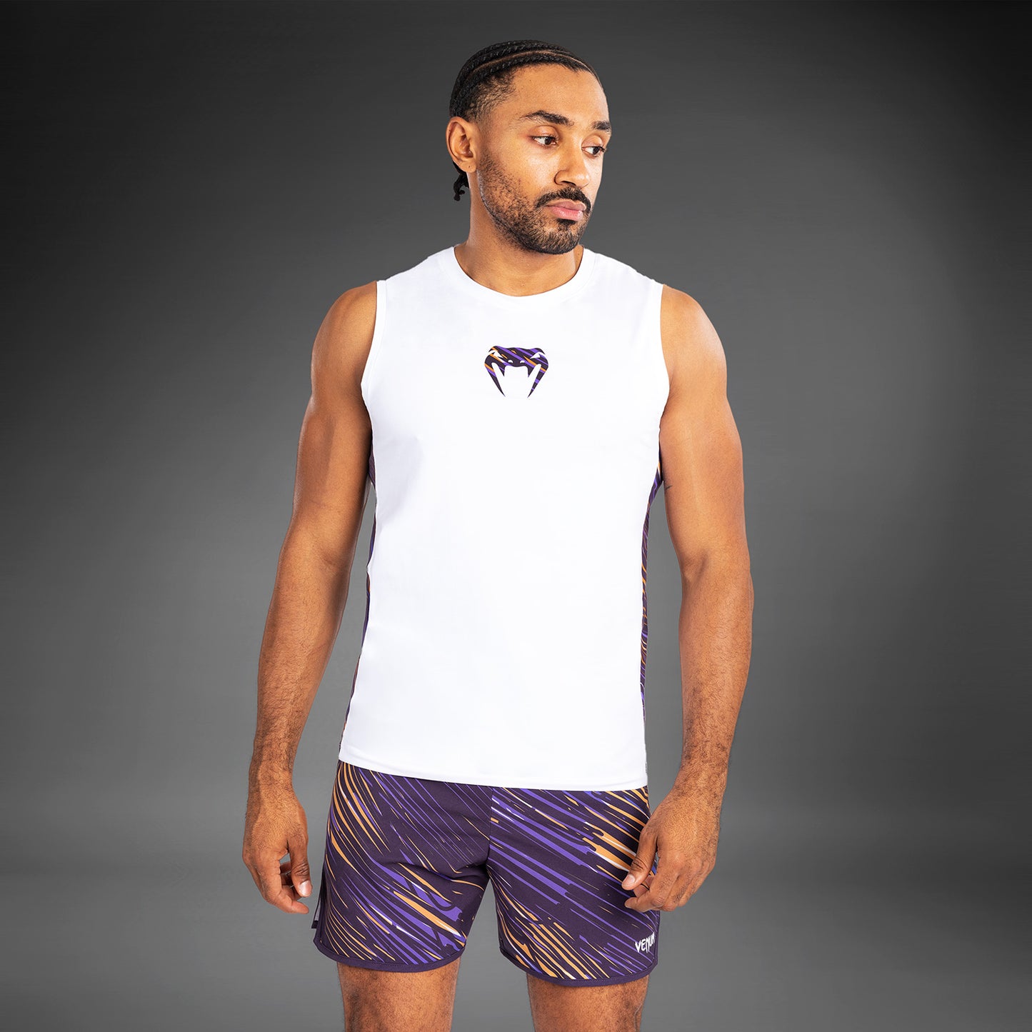 Venum Rapid Camiseta de Tirantes para Hombre - Blanco/Morado Oscuro