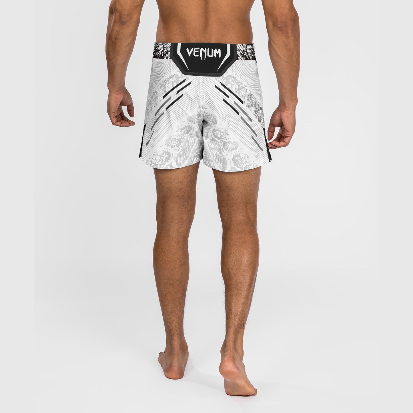 UFC Adrenaline by Venum Personalized Authentic Fight Night Pantalón Corto de Lucha para Hombre - Corte Corto – Blanco