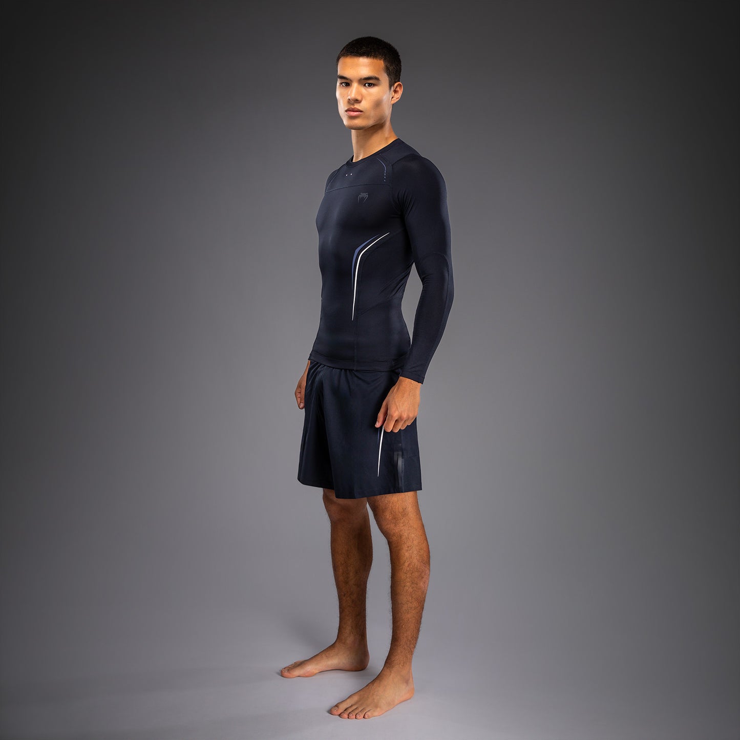 Venum G-Core Rashguard Manga Larga - Azul Marino/Blanco