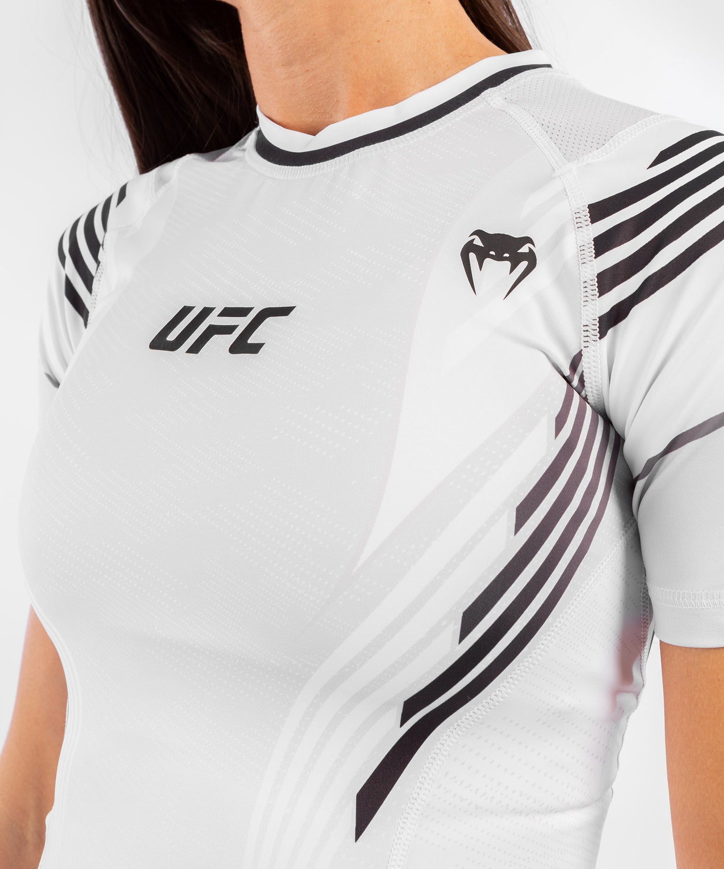Camiseta De Compresión Para Mujer UFC Venum Authentic Fight Night - Blanco