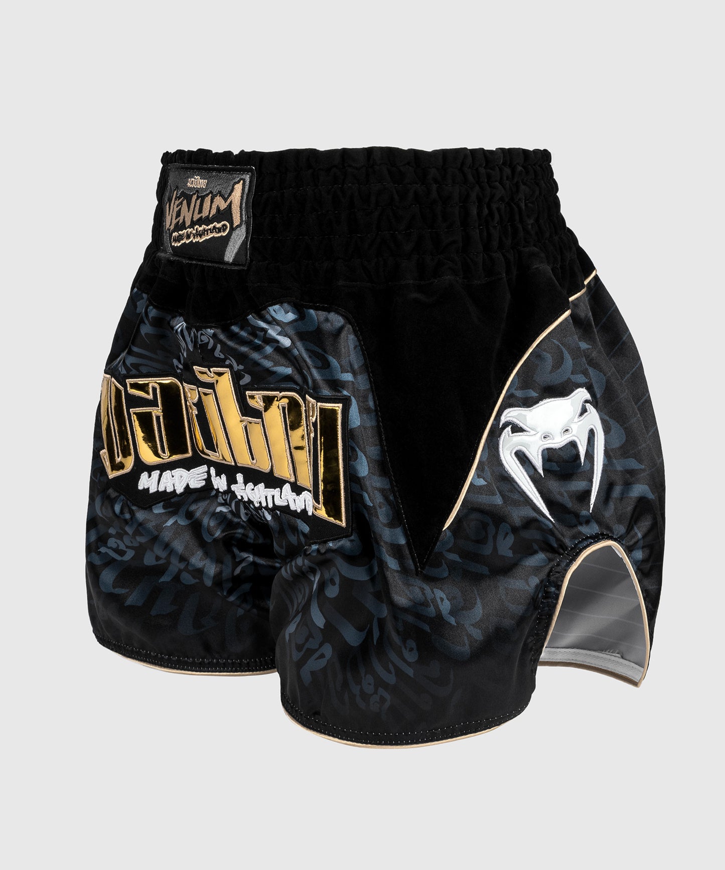 Venum Attack Shorts de Muay Thai - Negro/Gris