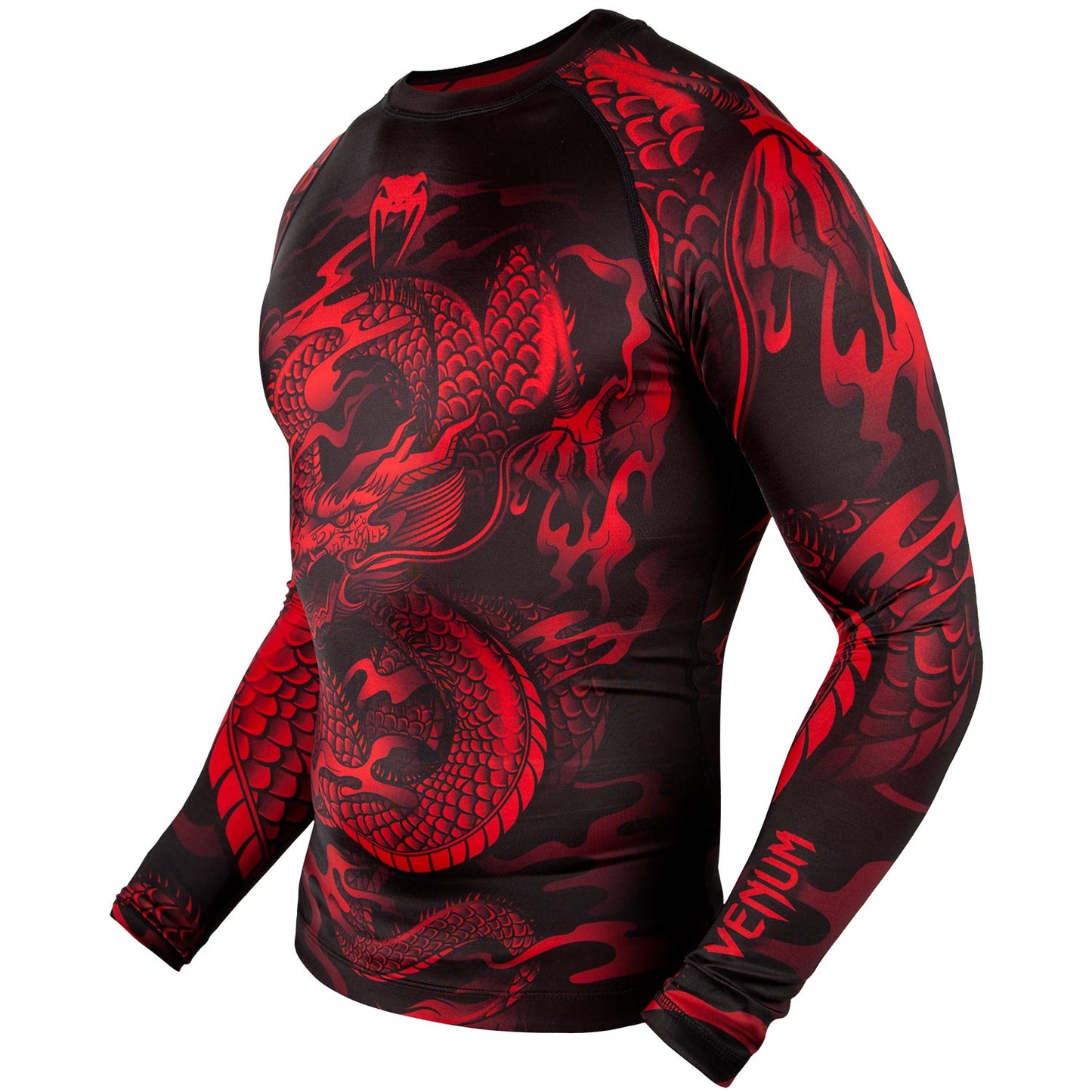 Rashguard Venum Dragon's Flight - Mangas Largas - Negro/Rojo