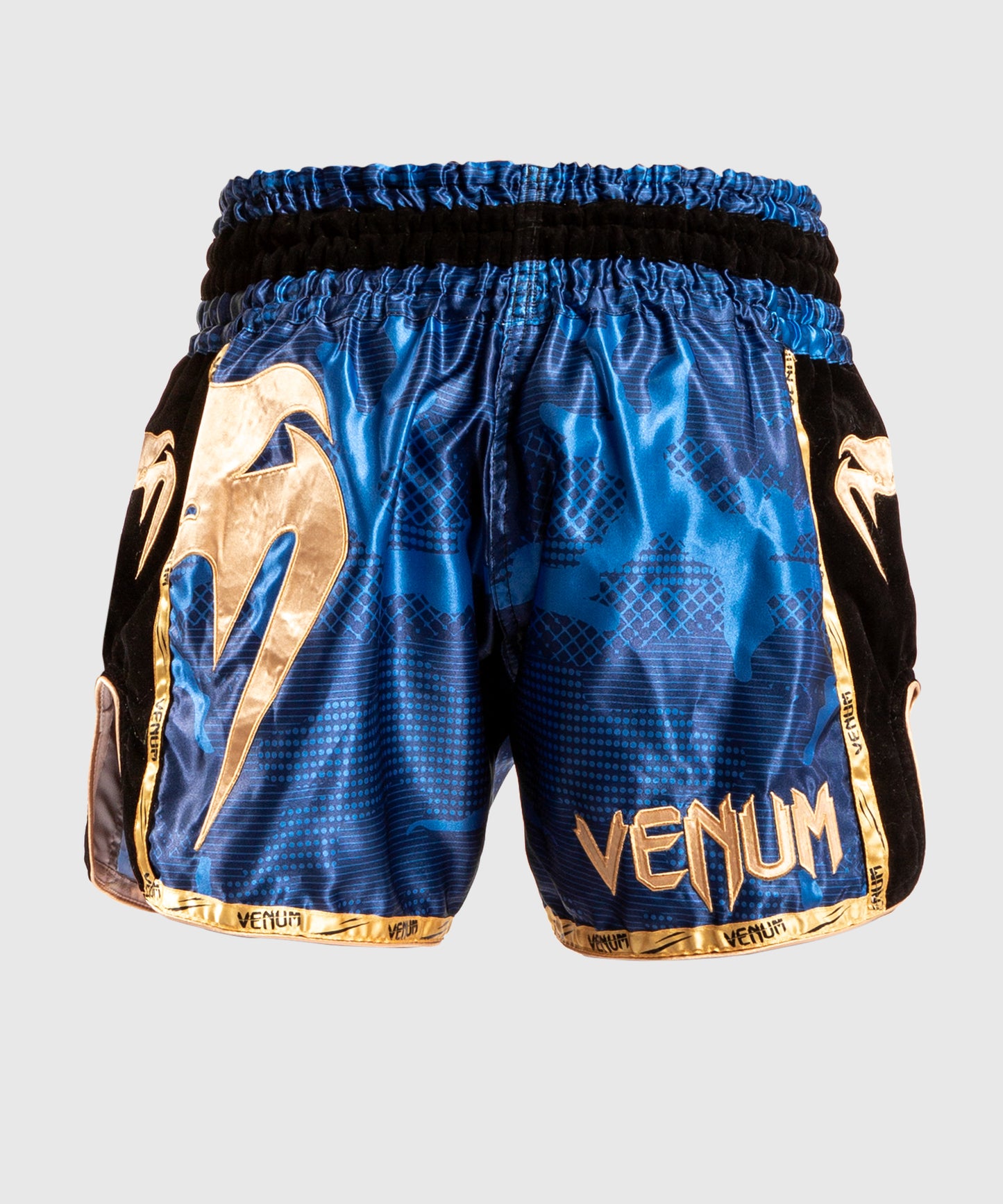 Pantalones de Muay Thai Venum Giant Camo - Azul/Oro