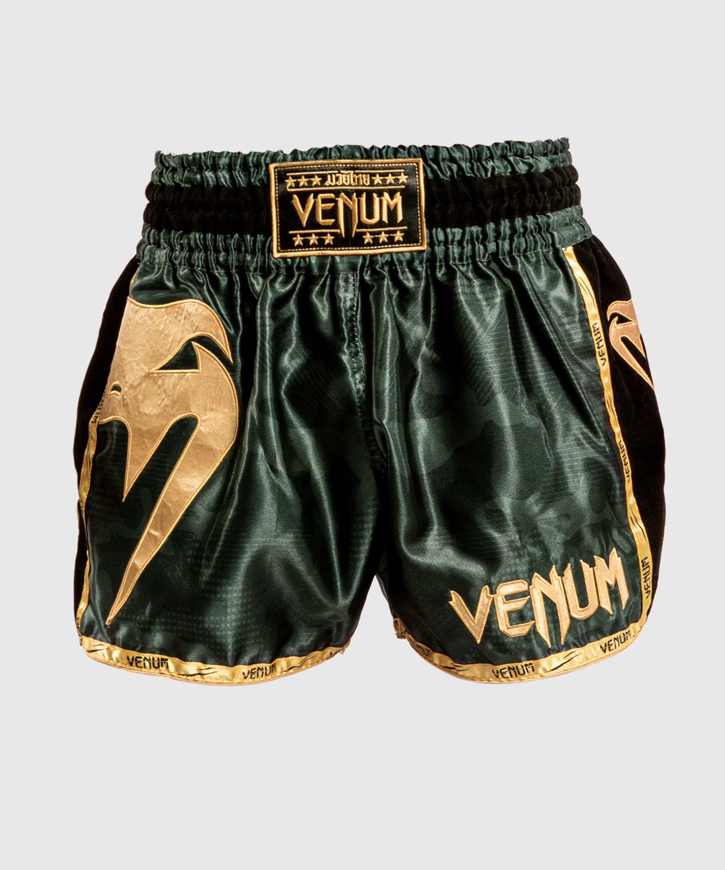 Pantalones de Muay Thai Venum Giant Camo - Caqui/Oro