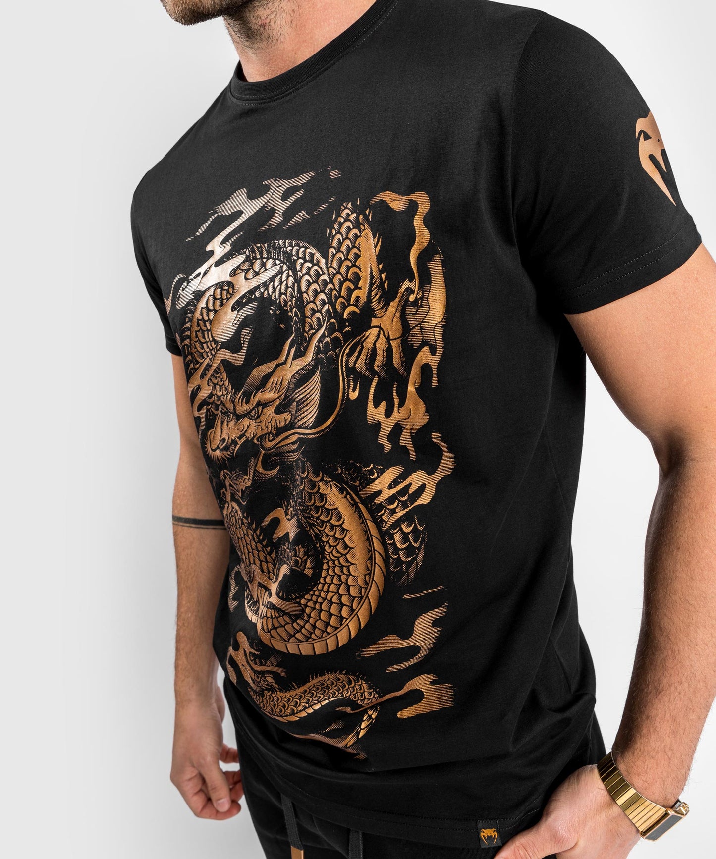 Camiseta Venum Dragon's Flight - Negro/Bronce