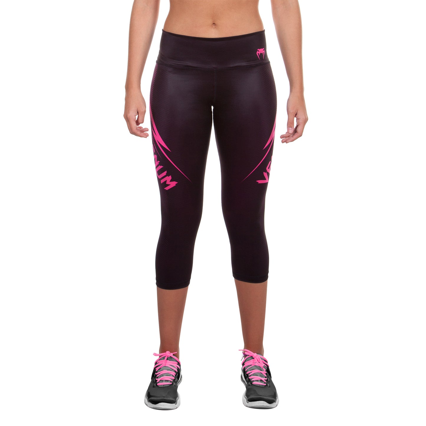 Leggins Cortos Venum Razor - Negro/Rosa