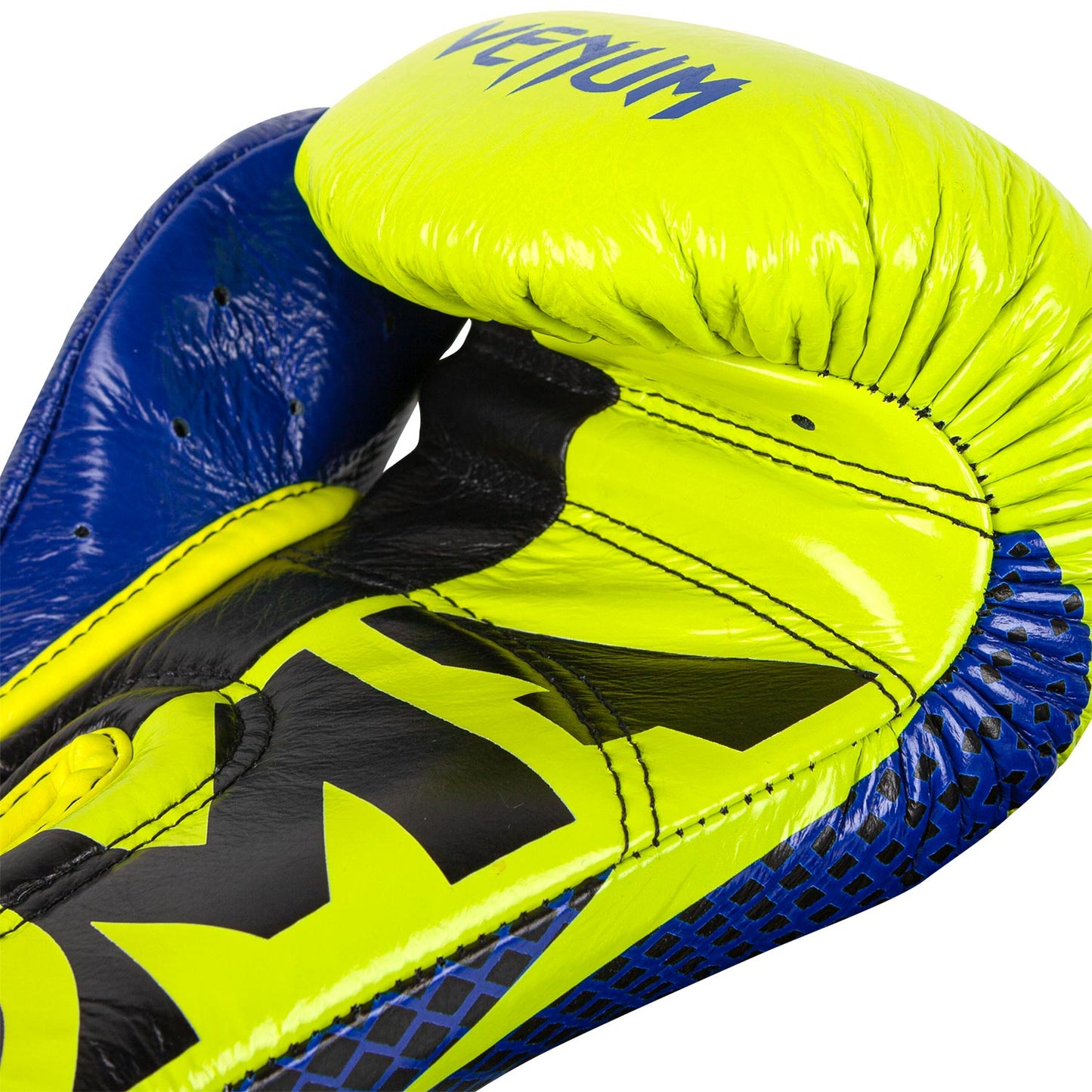Guantes de boxeo profesional Venum Hammer Edición Loma - Velcro - Azul/amarillo