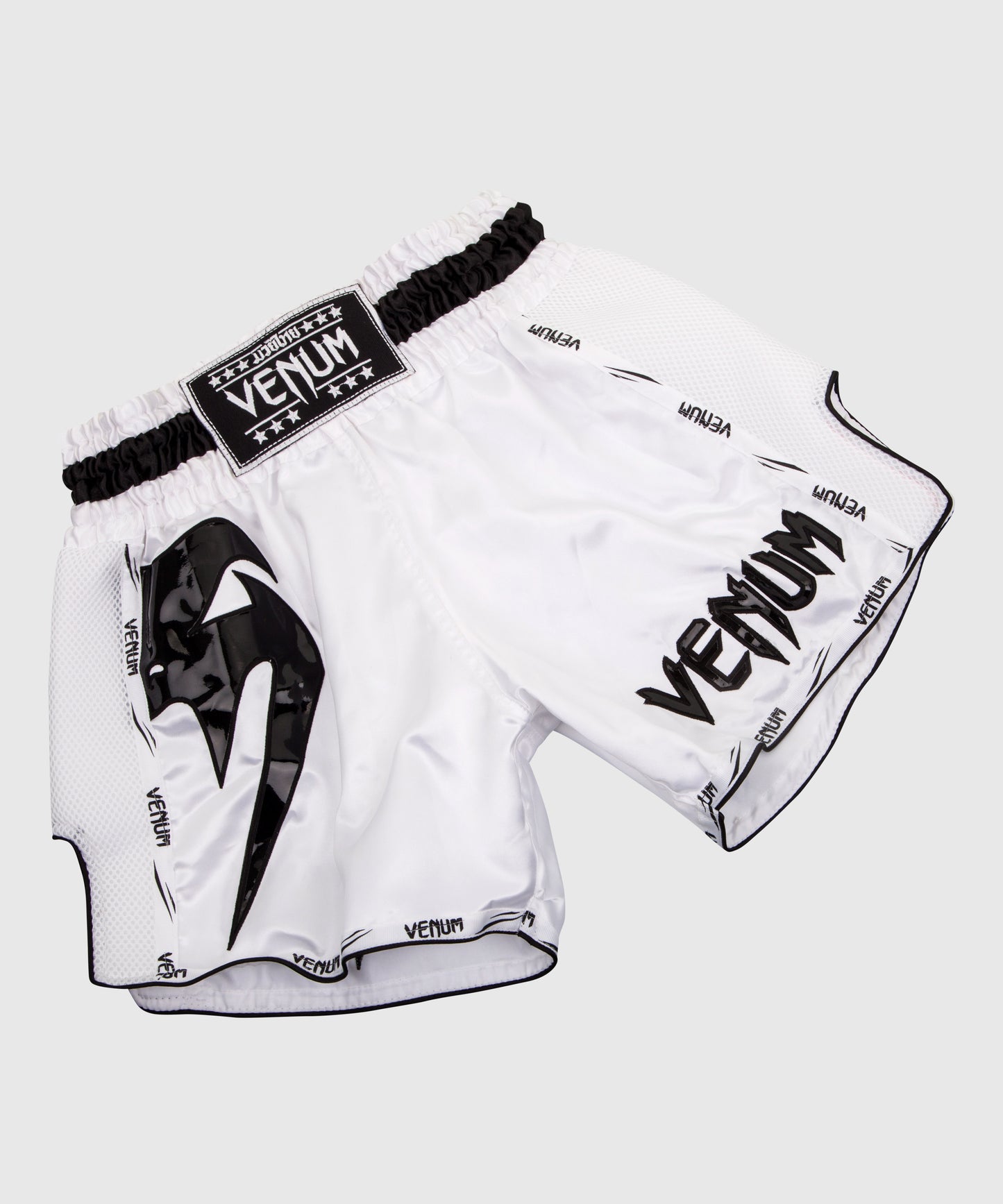Pantalones Cortos de Muay Thai Venum Giant - Blanco/Negro