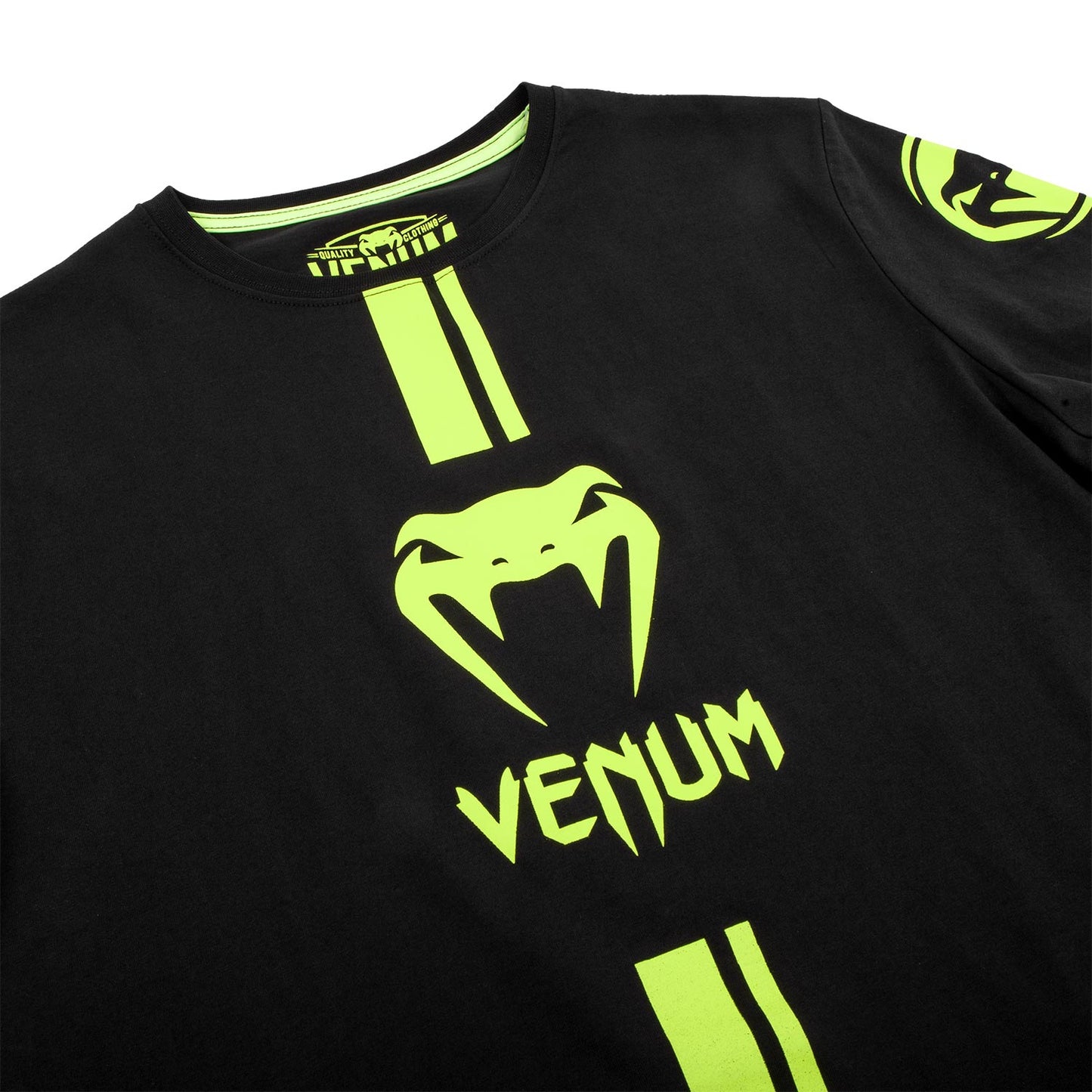 Camiseta Venum Logos - Negro/Amarillo Fluo