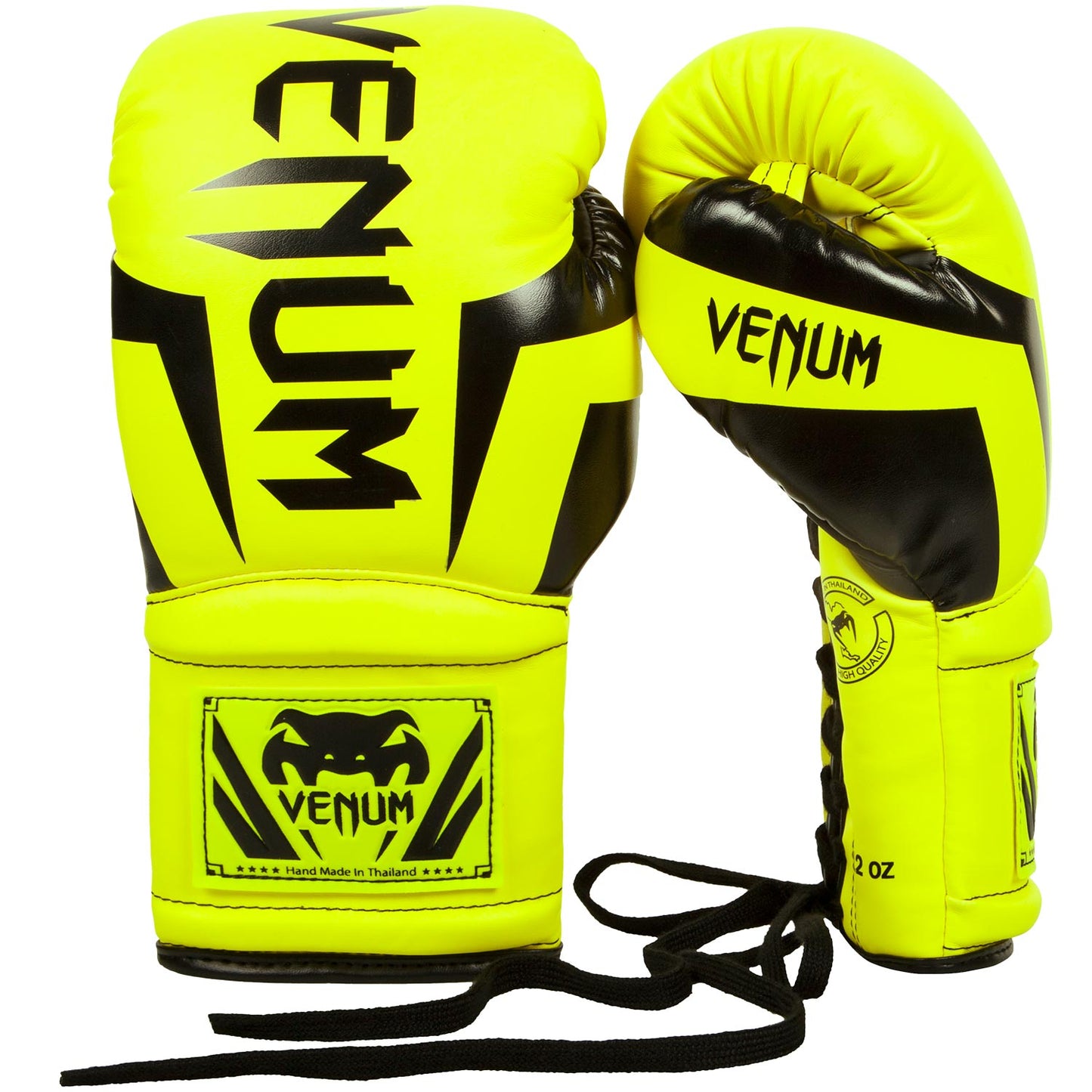 Guantes de Boxeo Venum Elite - con cordones - Amarillo Fluo