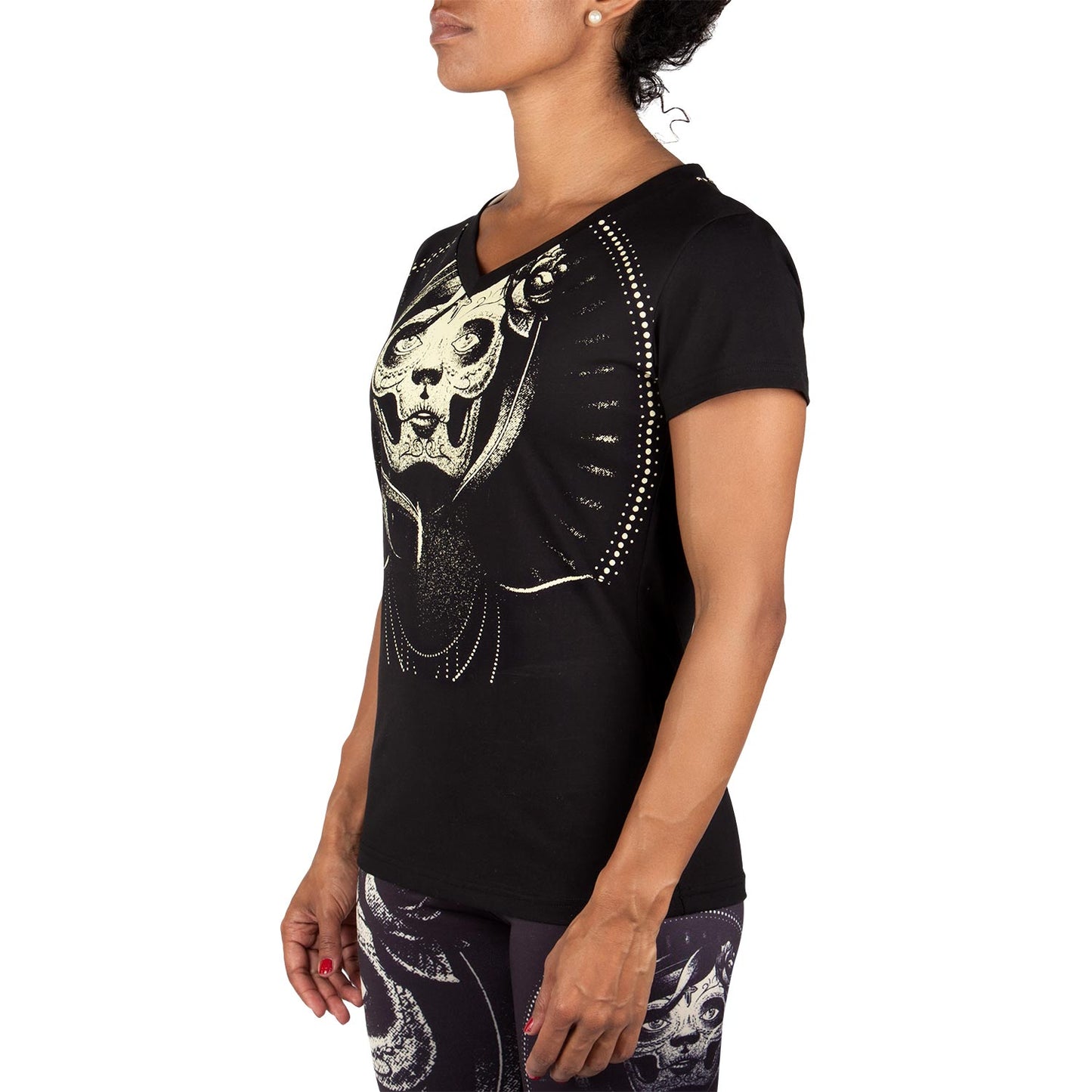 Camiseta Venum Santa Muerte - Para Mujeres - Negro/Amarillo
